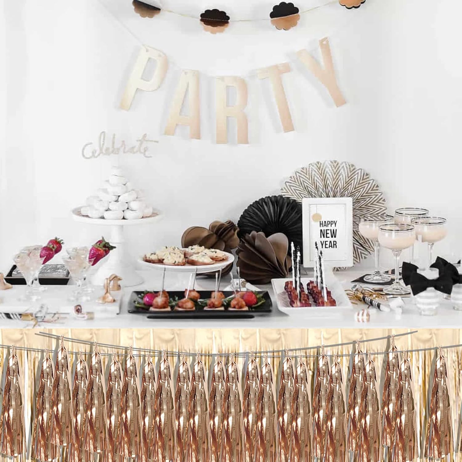 Champagne Gold Foil Tassel Garland for Party Decorations