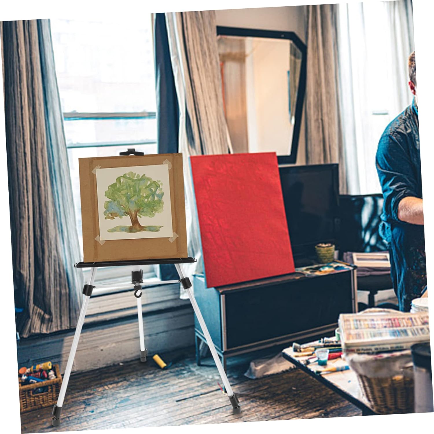 DOITOOL Foldable Adjustable Easel Stand With Tray for Artists