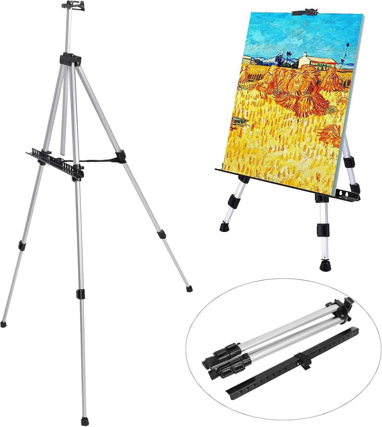 Portable Adjustable Aluminum Easel for Artists and Students