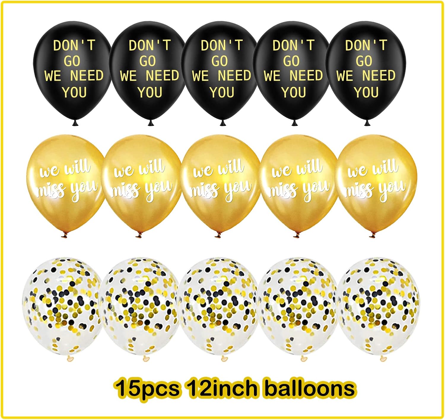 Zohokie Black Gold Farewell Party Decor Kit