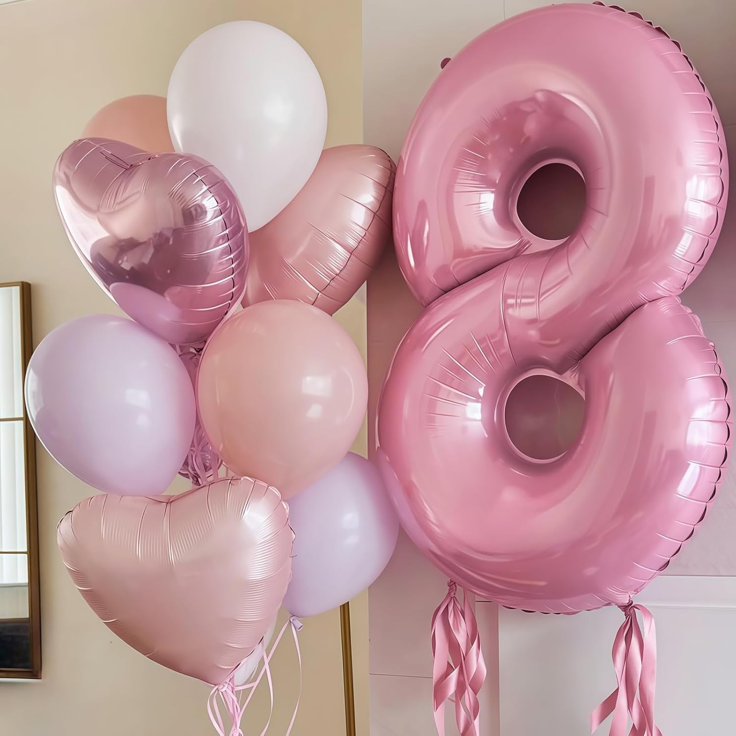 Pastel Pink 10 Balloon Number 40 Inch Decor