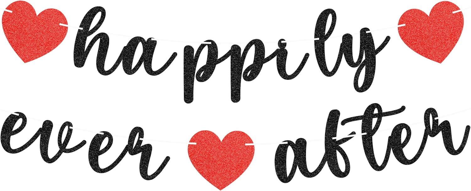 Pre-Strung Happily Ever After Banner for Wedding