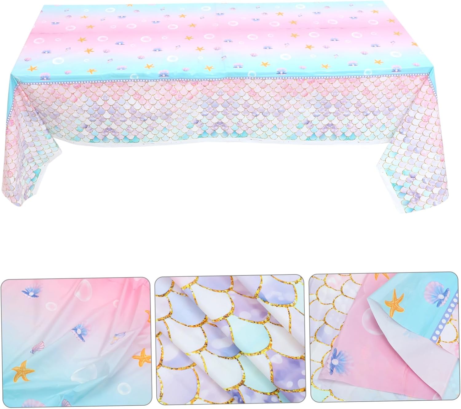 STOBAZA Mermaid Tablecloth for Birthday Parties