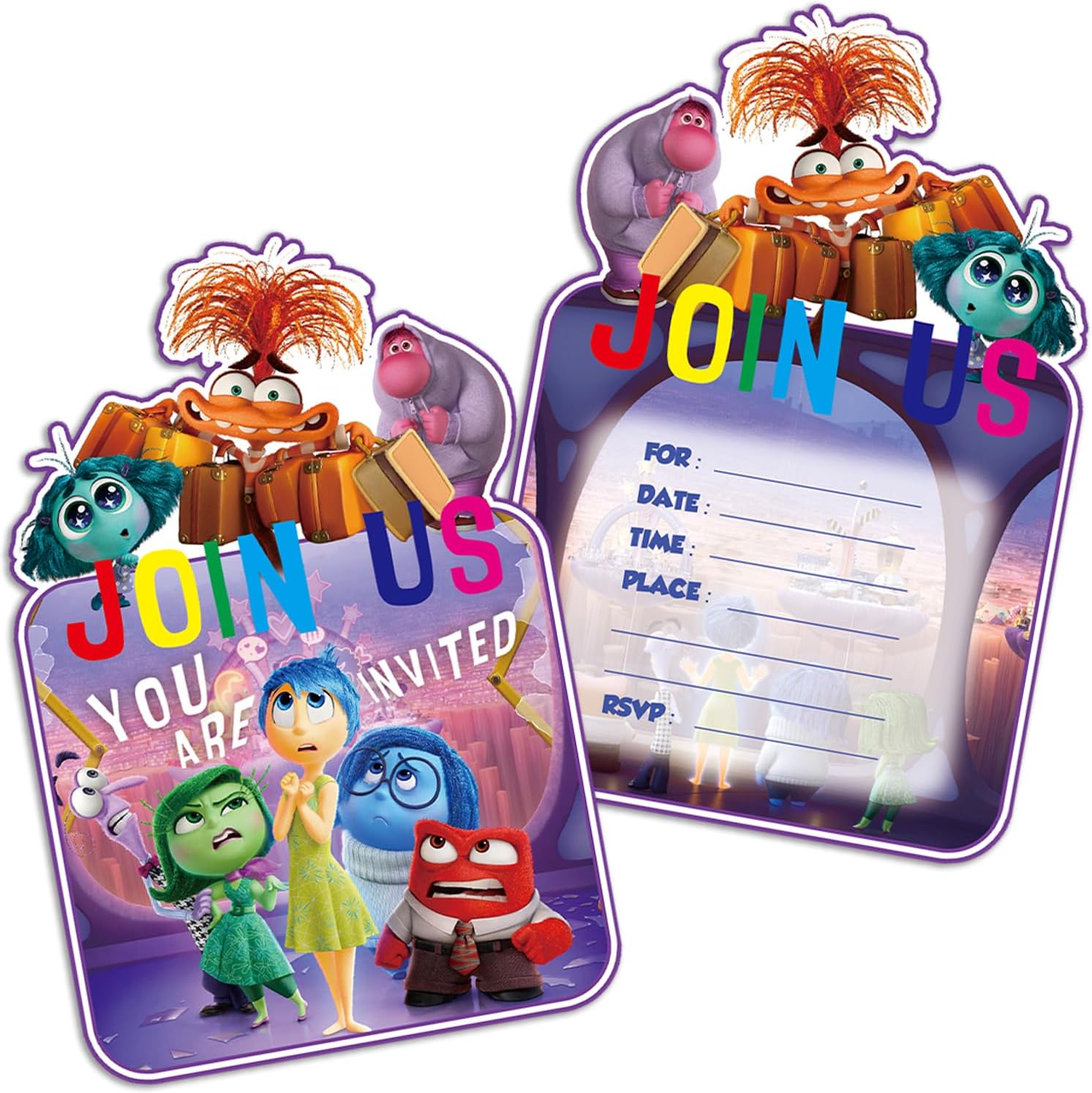 20 Packs Inside Out Birthday Invitation Cards
