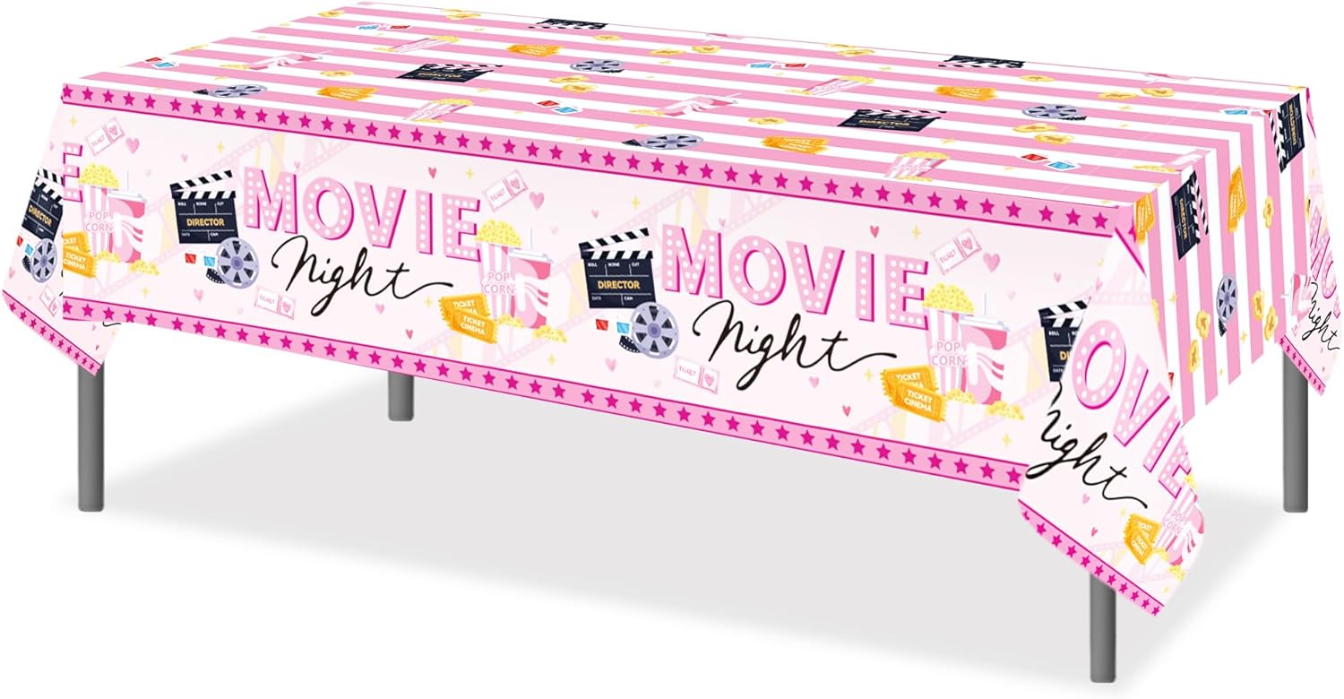 CC HOME Pink Popcorn Party Tablecloth 54x87 Inch
