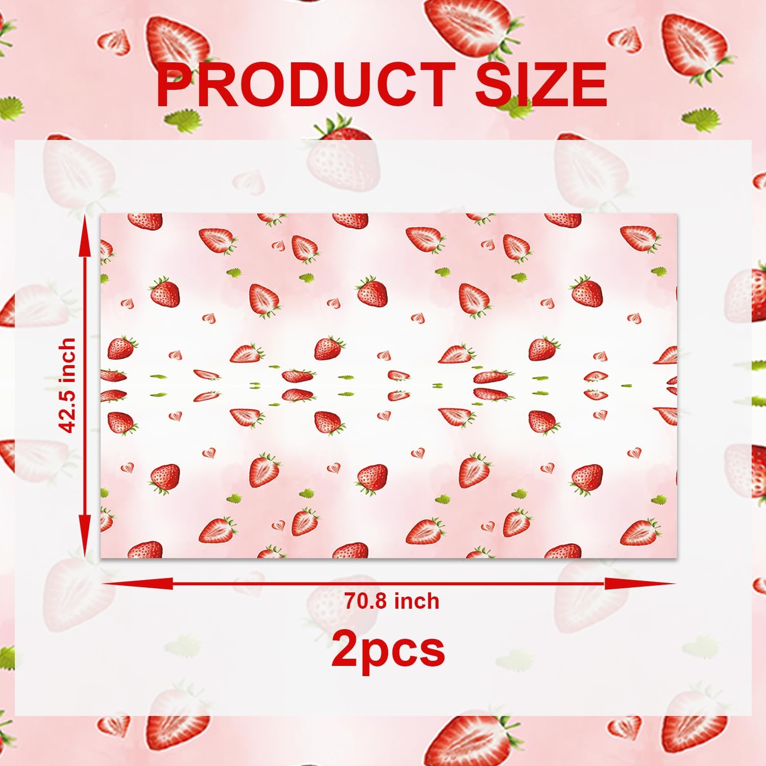 2pcs Strawberry Tablecloth for Birthday Parties