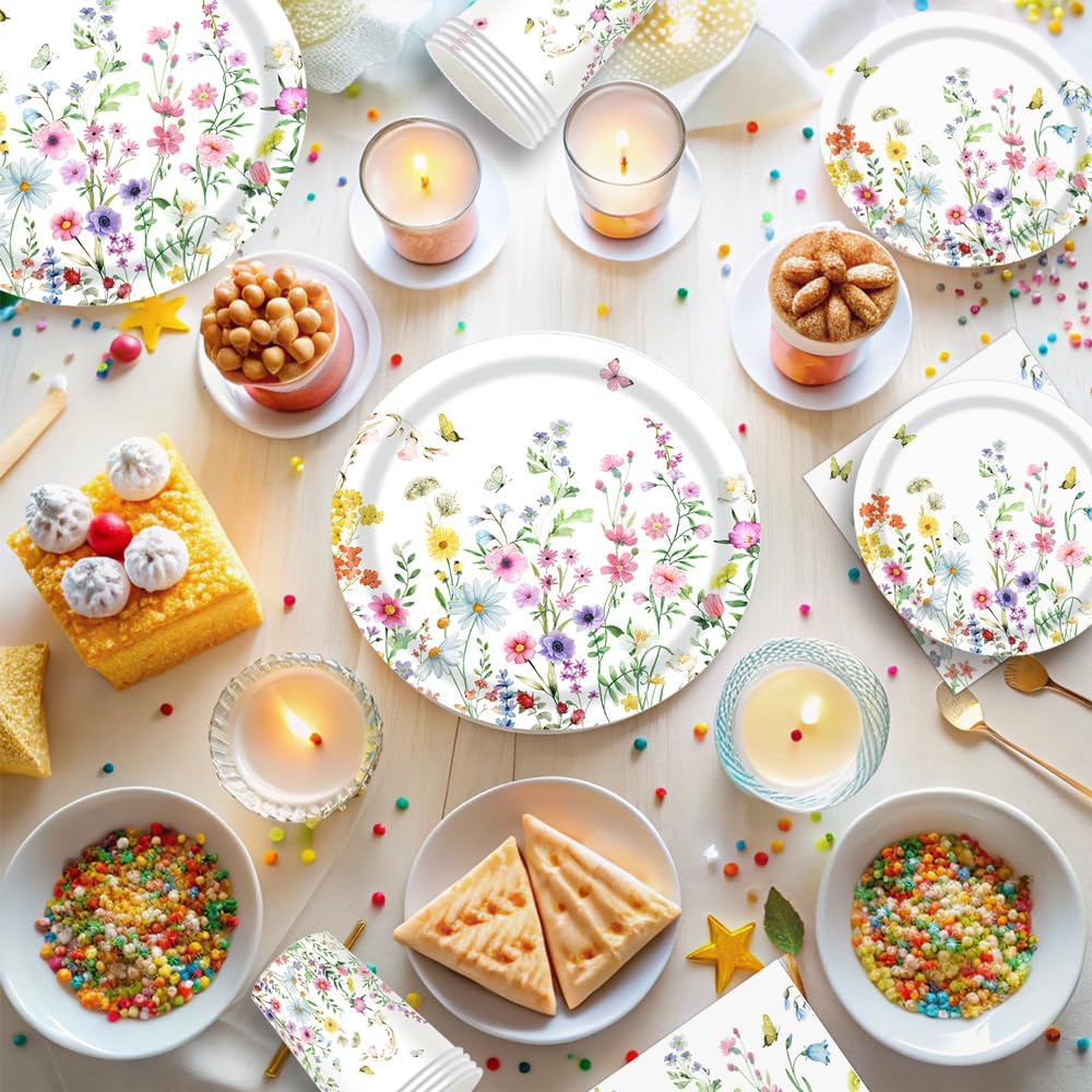 140 Pcs Wildflower Party Supplies Decorations