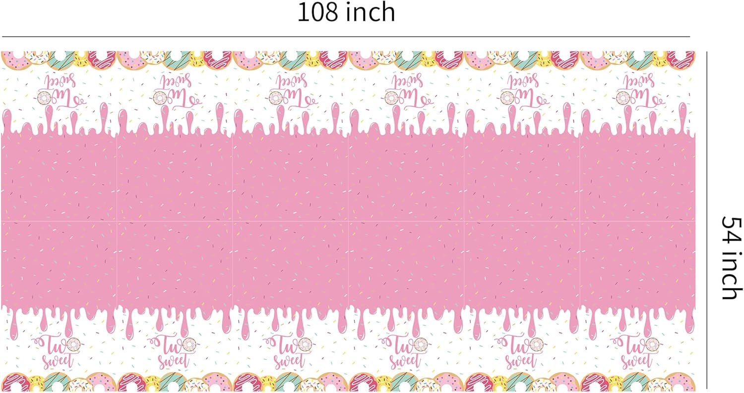 Donut 2nd Birthday Tablecloth Set 3 Pack