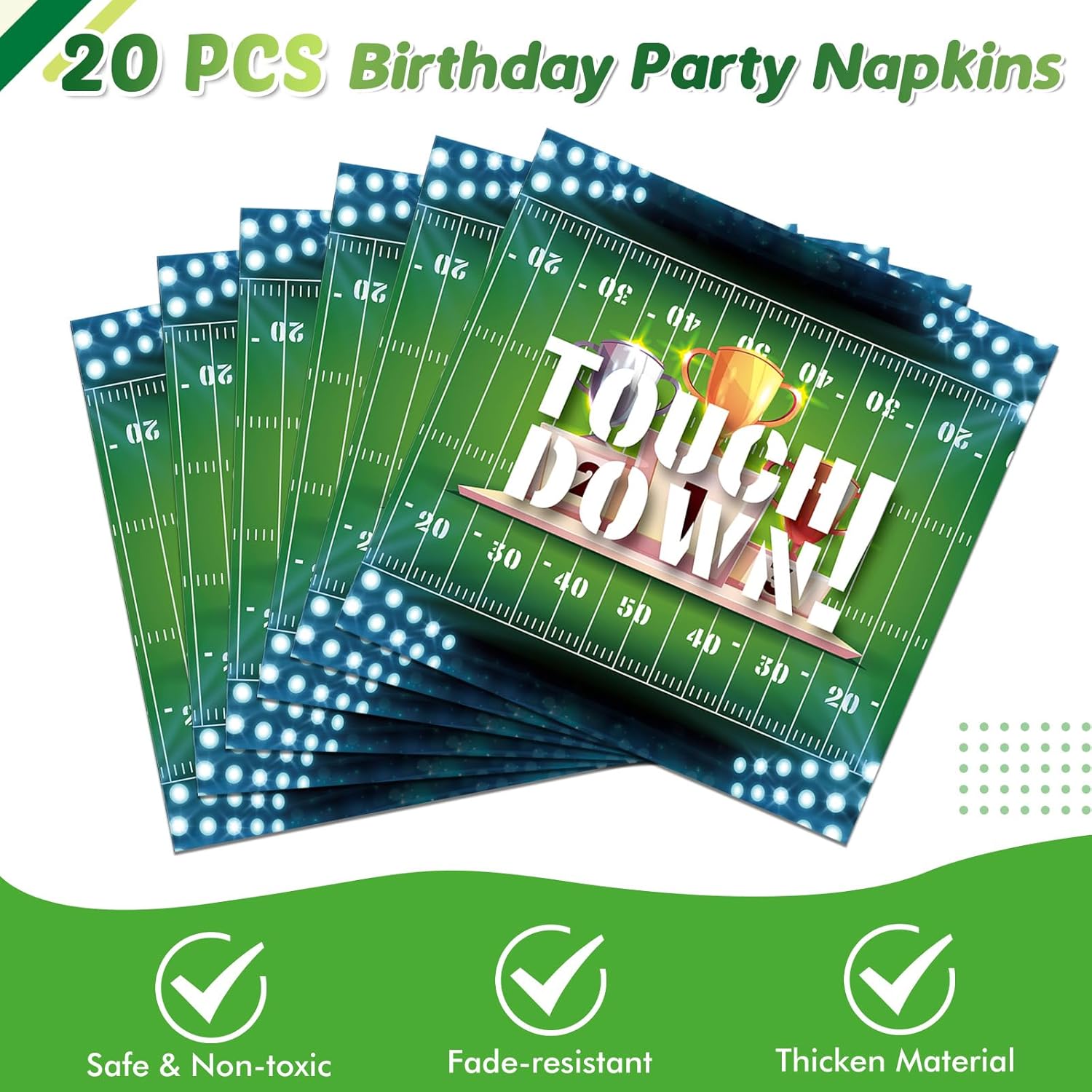 62Pcs Football Party Decorations Set for 20 Guests