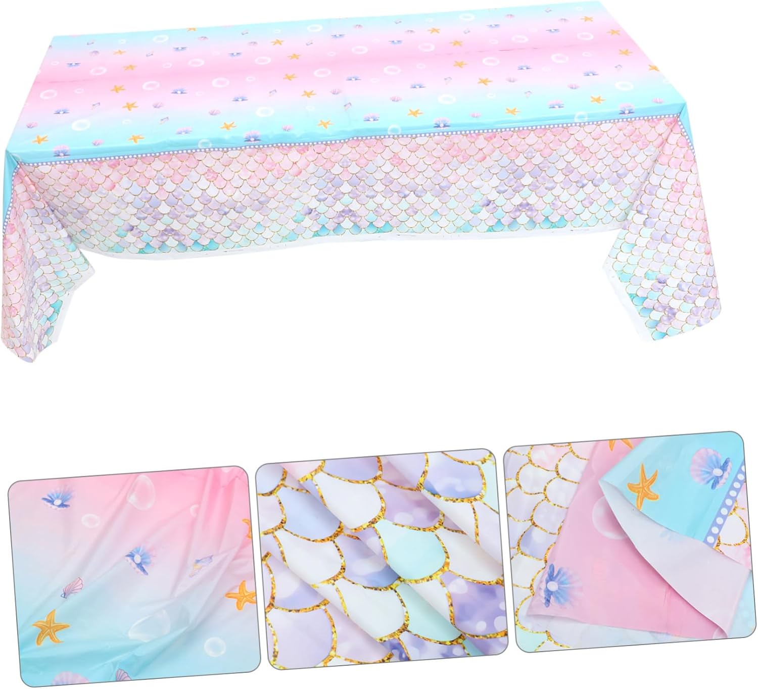 MAGICLULU Mermaid Tablecloth for Birthday Parties