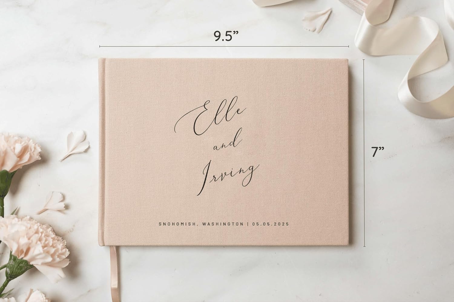 Personalized Linen Guest Book for Wedding Ceremony