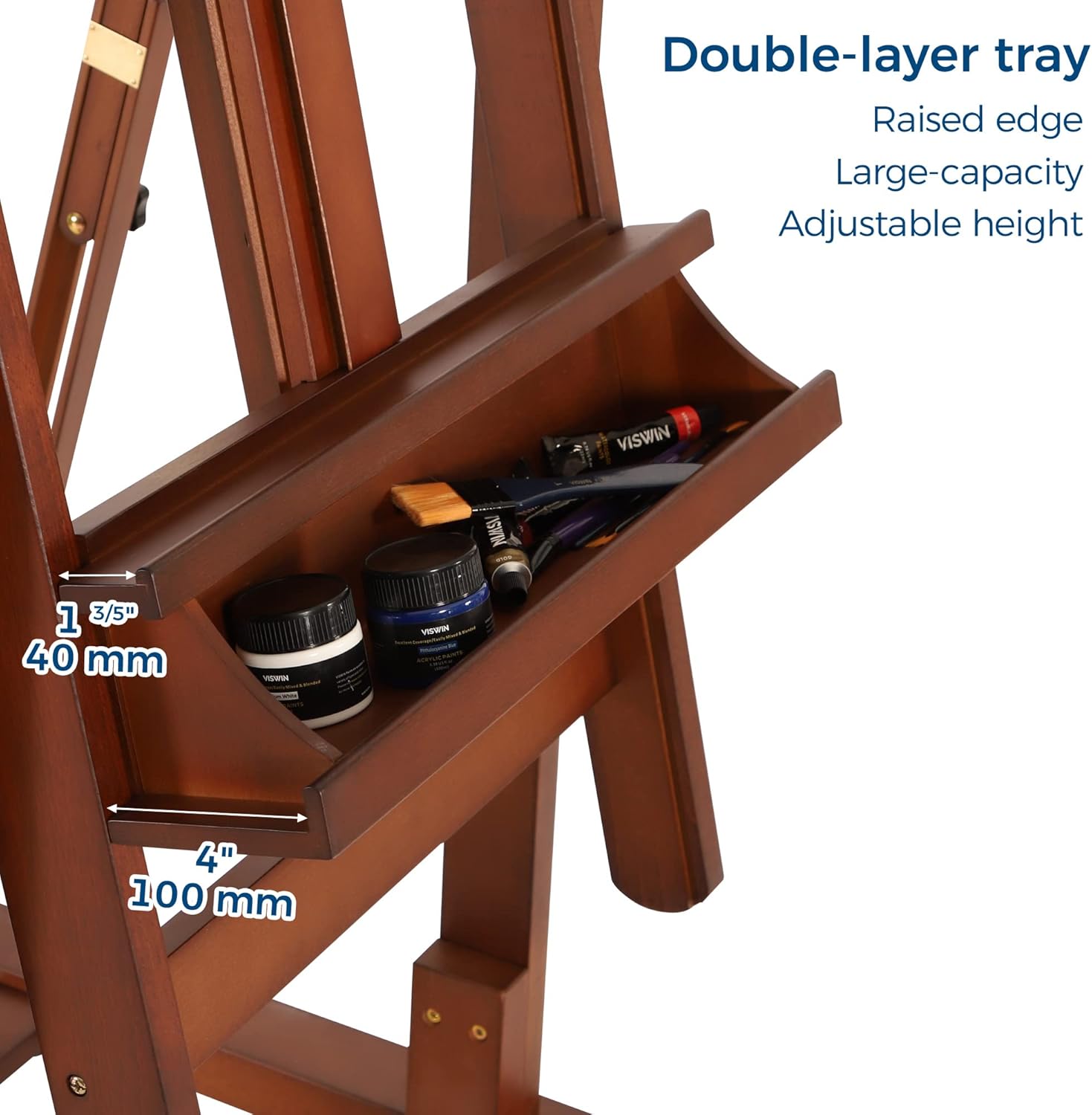 VISWIN Heavy-Duty H Frame Easel with Storage and 4 Wheels