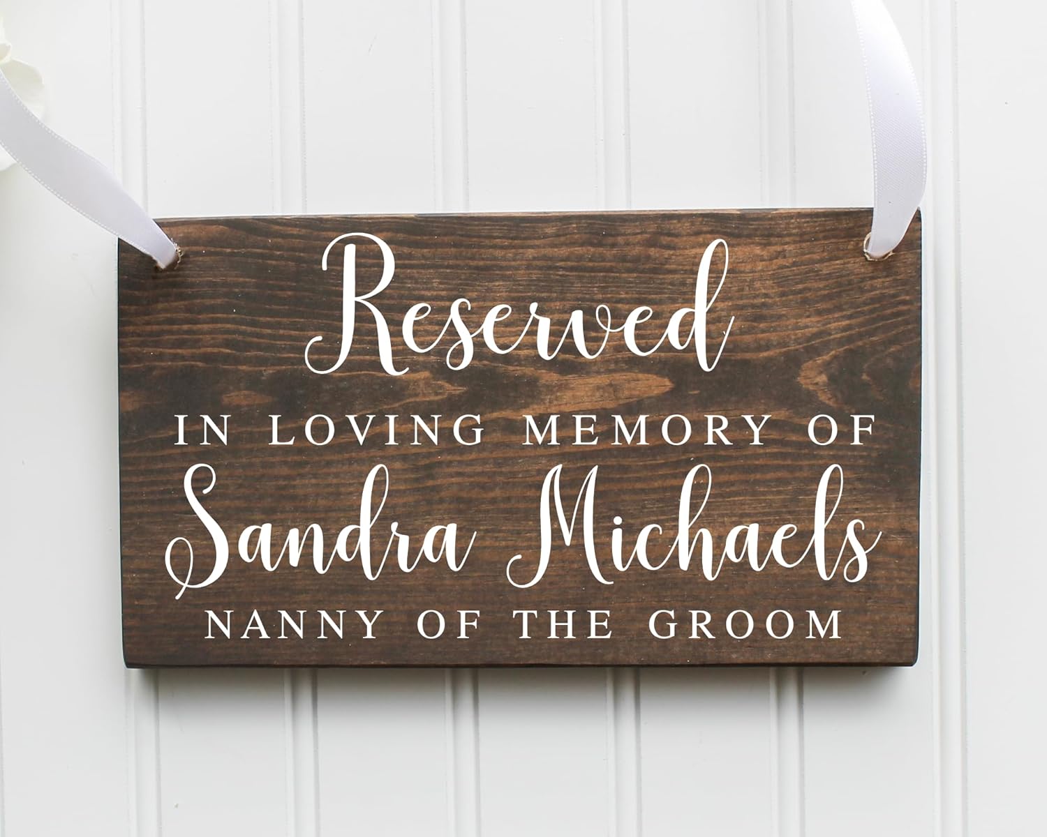 Personalized Reserved In Loving Memory Seat Sign - Solid Wood Custom Design