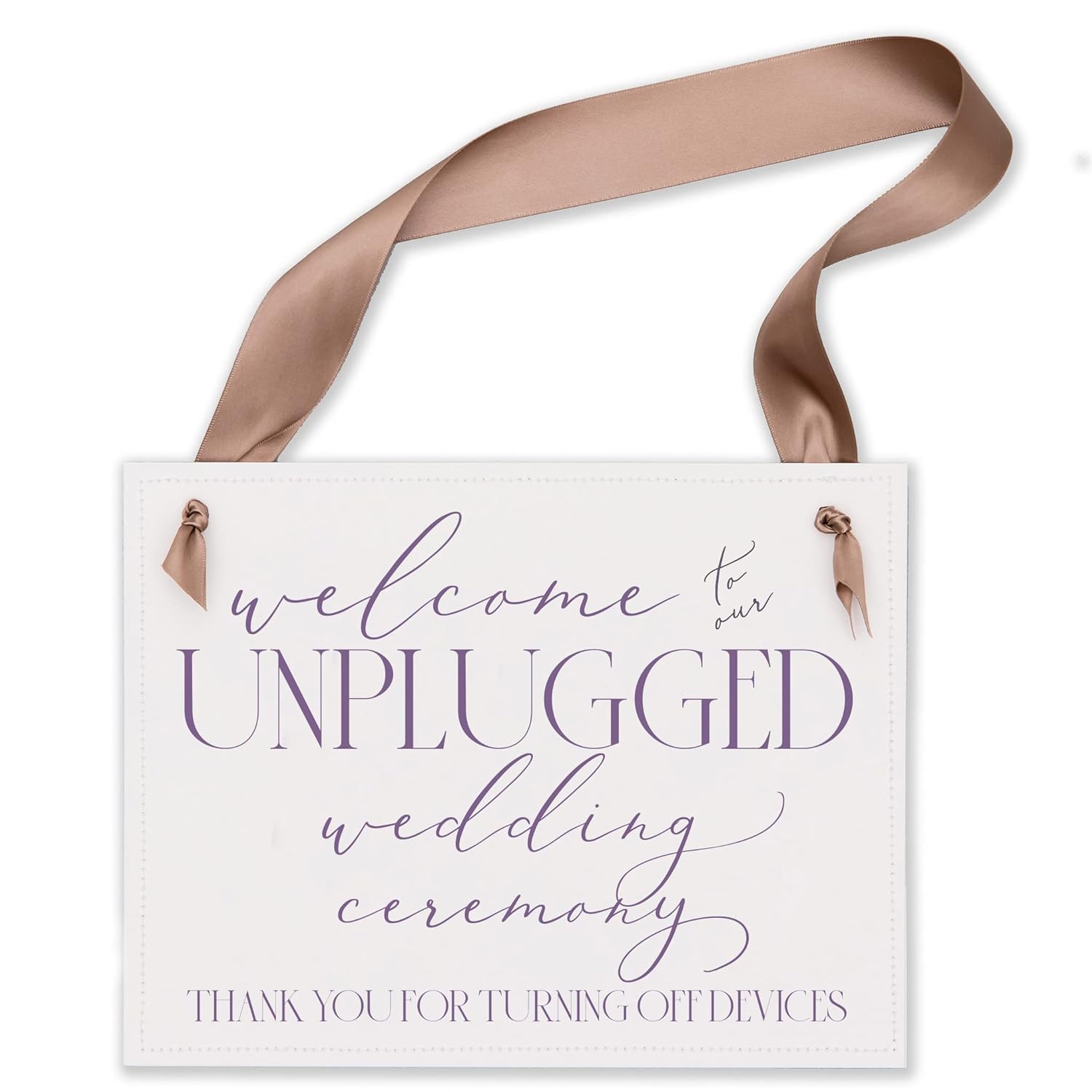 Welcome to Our Unplugged Wedding Ceremony Sign - 11x85 Inches