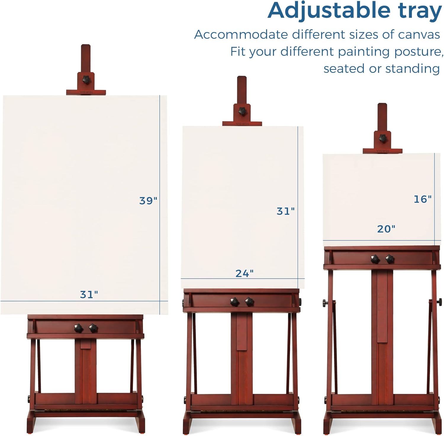 VISWIN Large Adjustable H-Frame Easel with Storage Tray 1