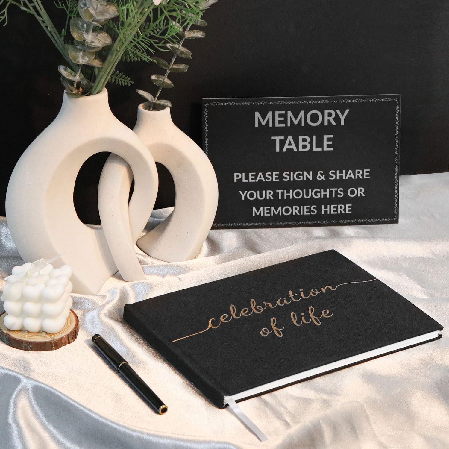 Celebration of Life Guest Book with Pen and Box