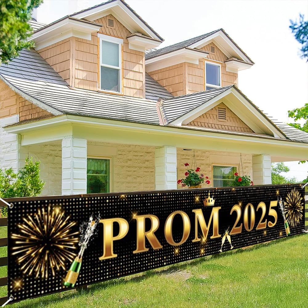 OFILA 2025 Prom Banner 118x197 Inches Black Gold