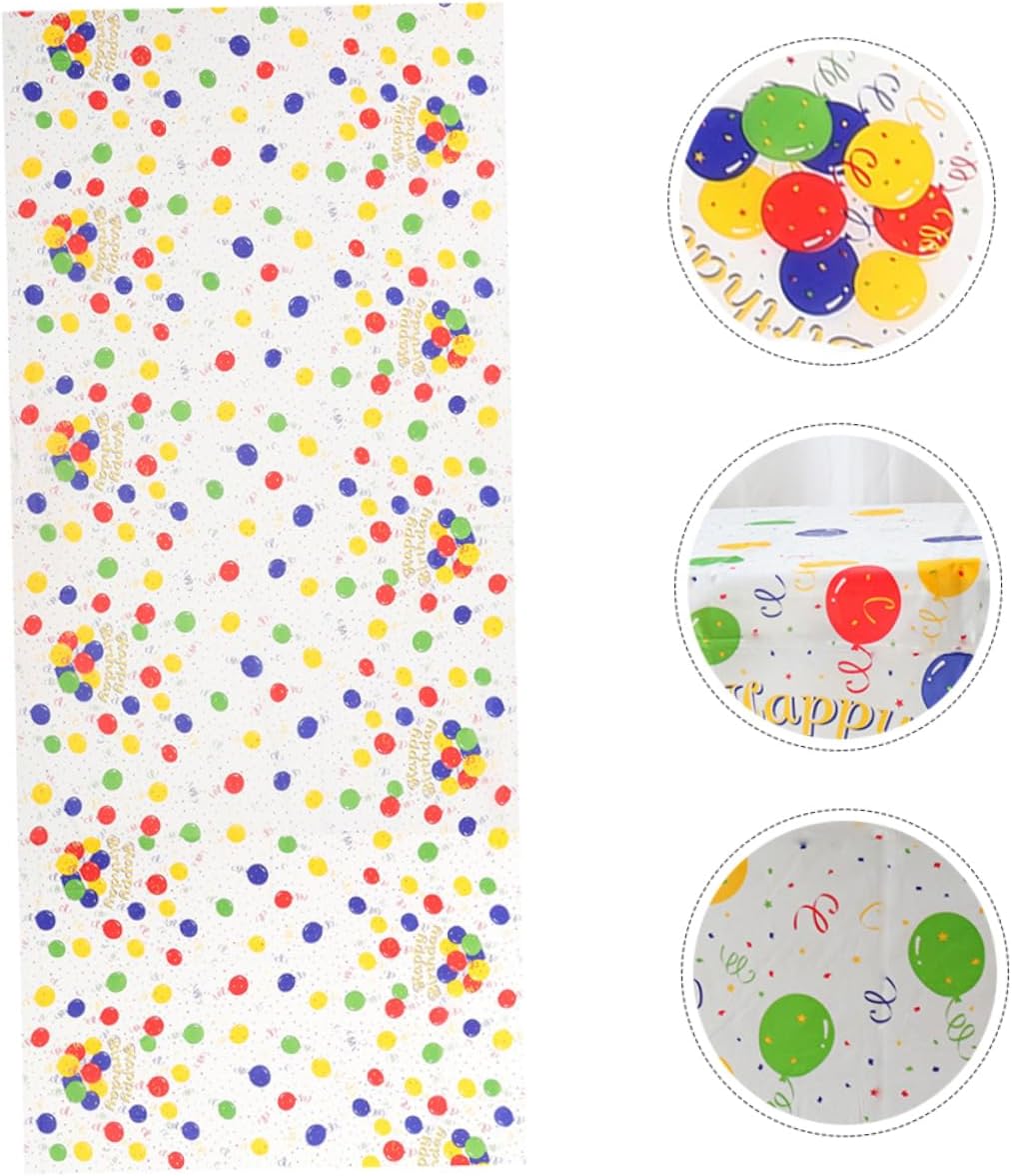 PRETYZOOM 2pcs Balloon Pattern Tablecloth for Birthday Parties