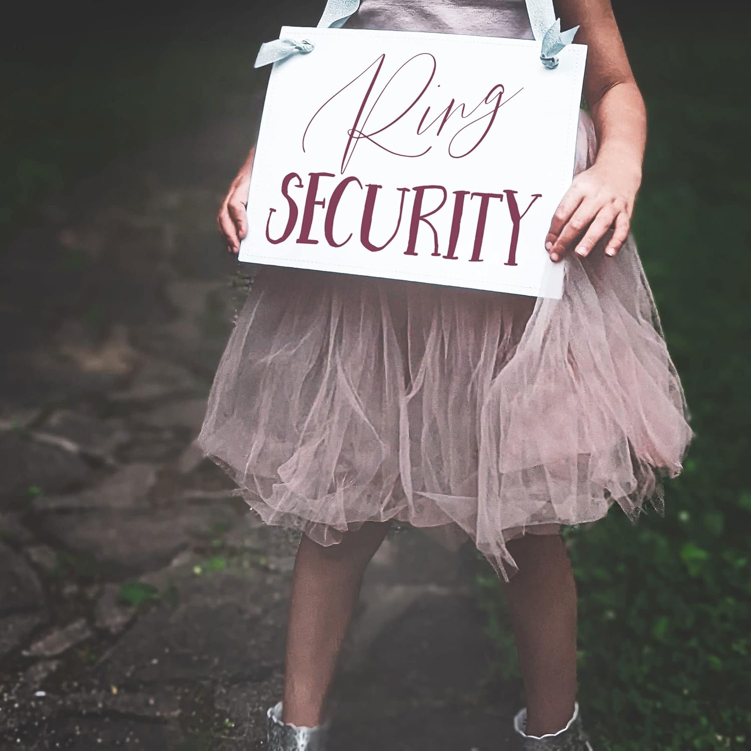Ritzy Rose Ring Bearer Wedding Sign with Flower Girl Banner