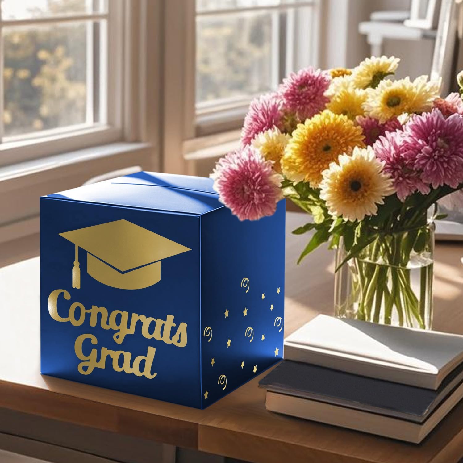 Graduation Card Box Holder Blue