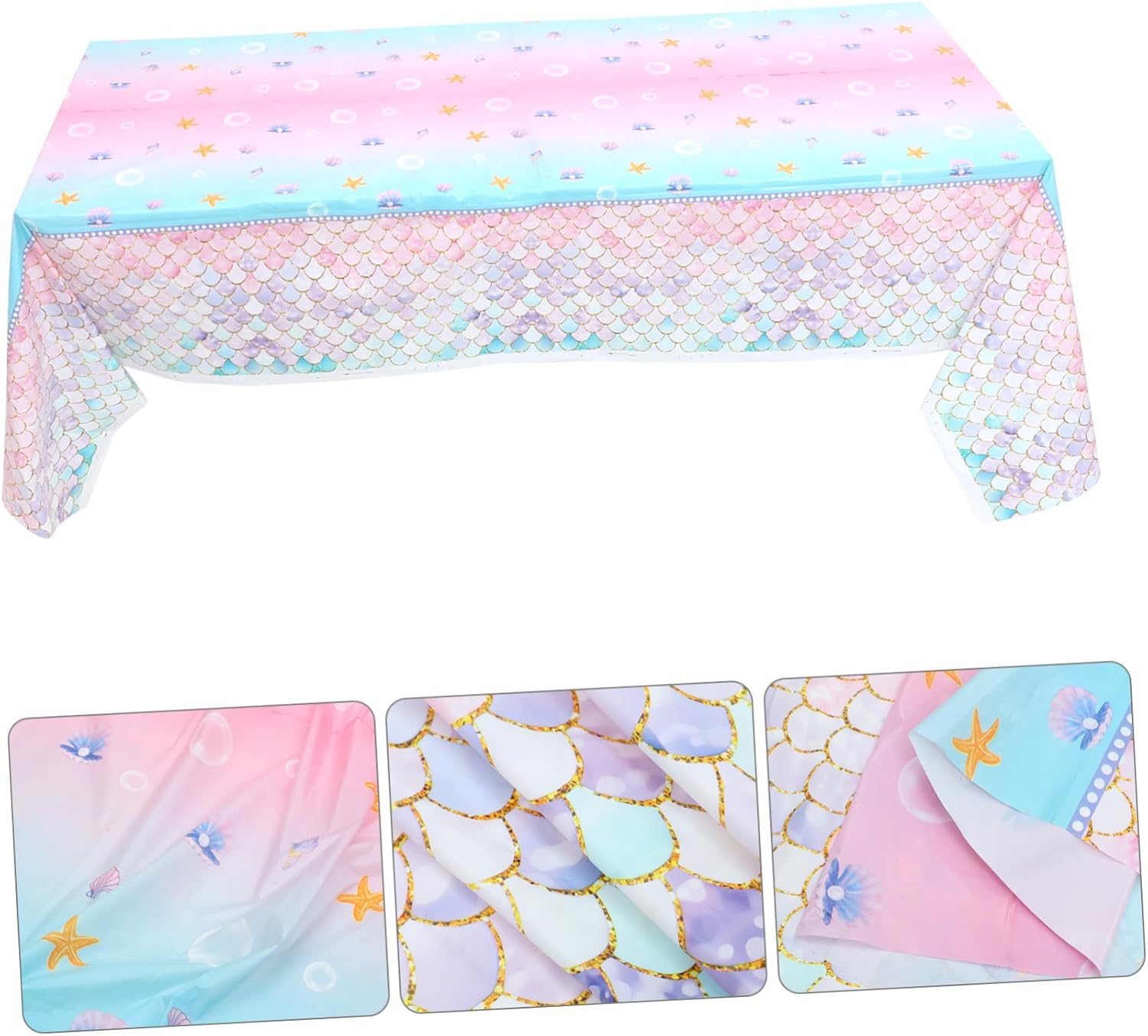 Disposable Mermaid Table Cover for Birthday Parties