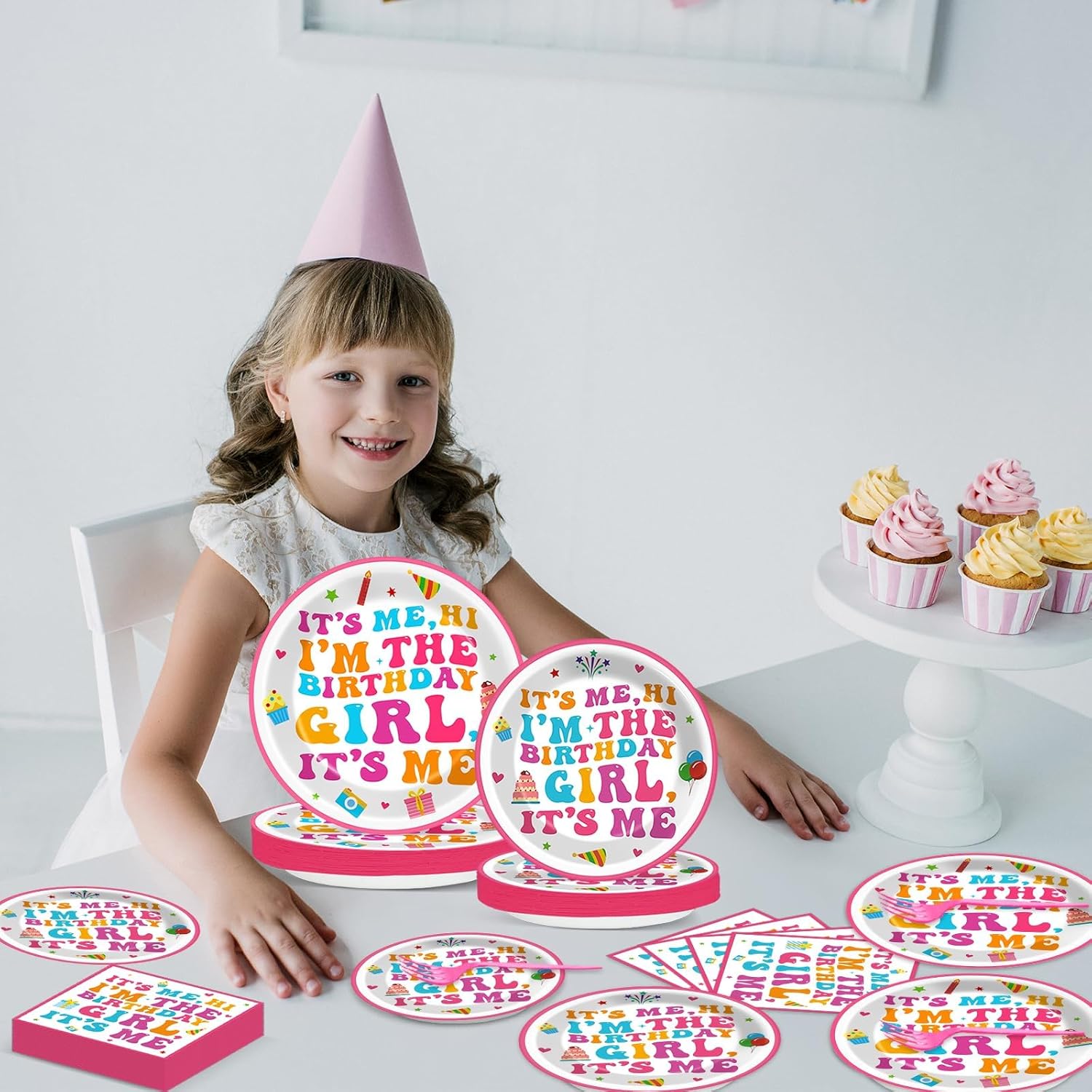 96Pcs Hi Im the Birthday Girl Party Set