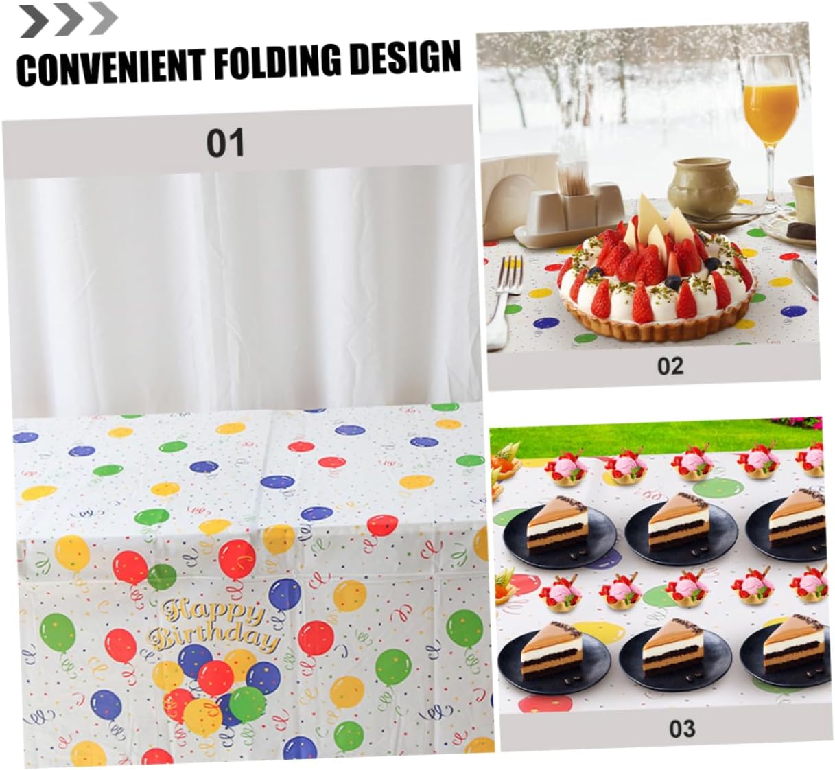 PRETYZOOM 2pcs Balloon Pattern Tablecloth for Birthday Parties