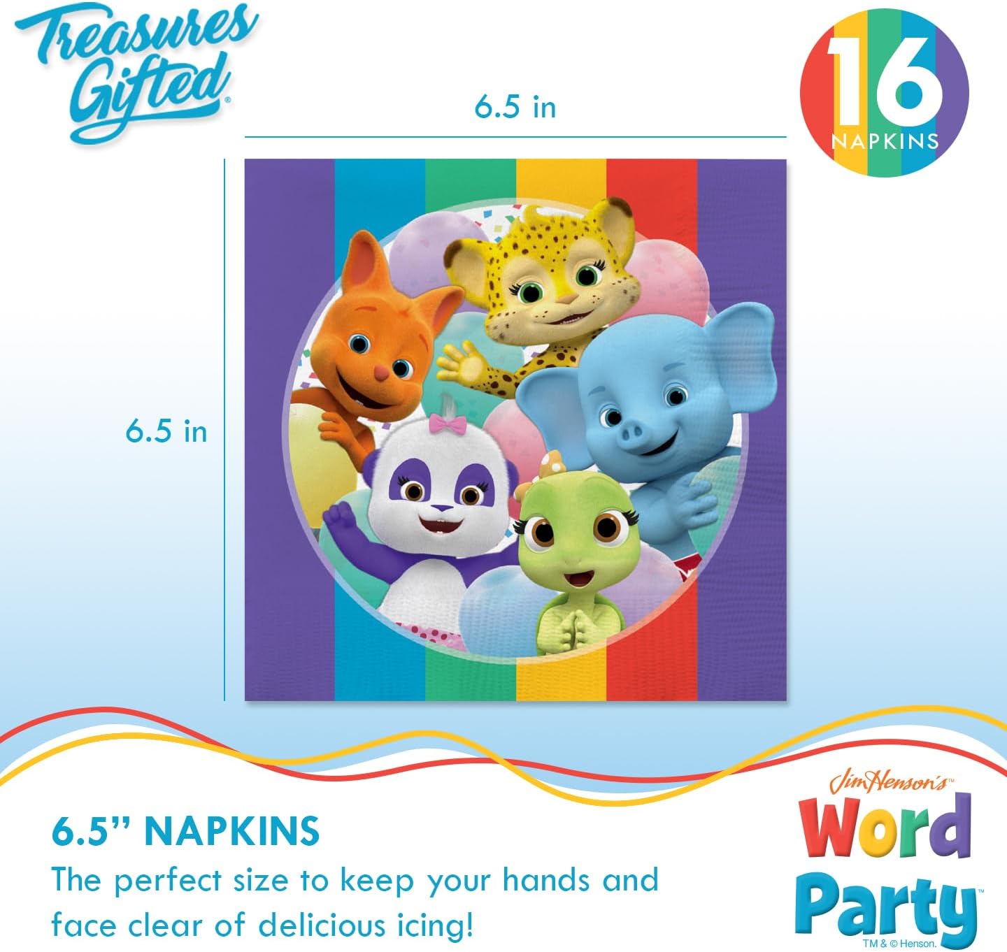 Treasures Gifted Word Party Birthday Decor Plates Napkins Set