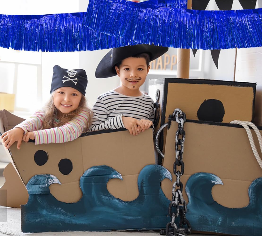 YESON Blue Parade Float Fringe Banners Garland 4 Pack