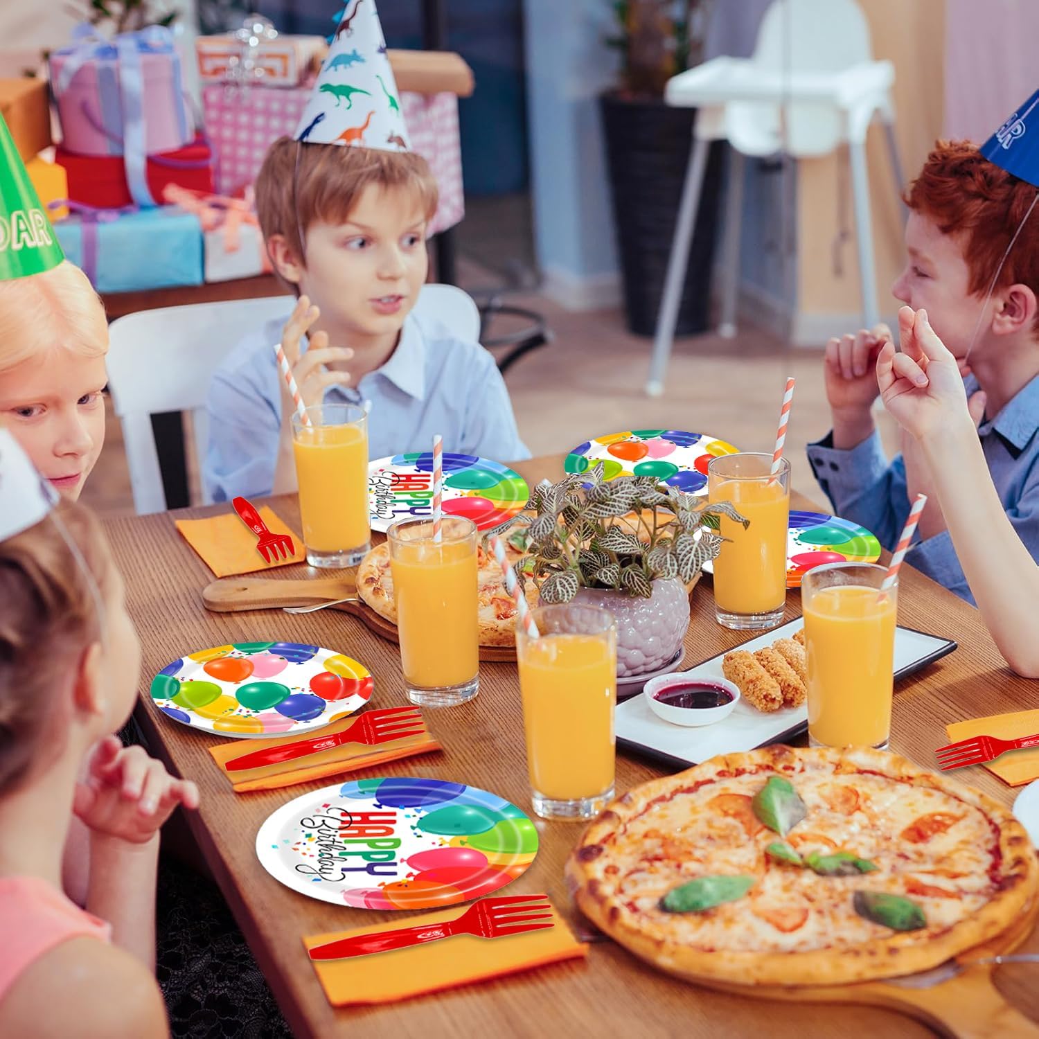 40Pcs Happy Birthday Plates Napkins Set for Kids Party