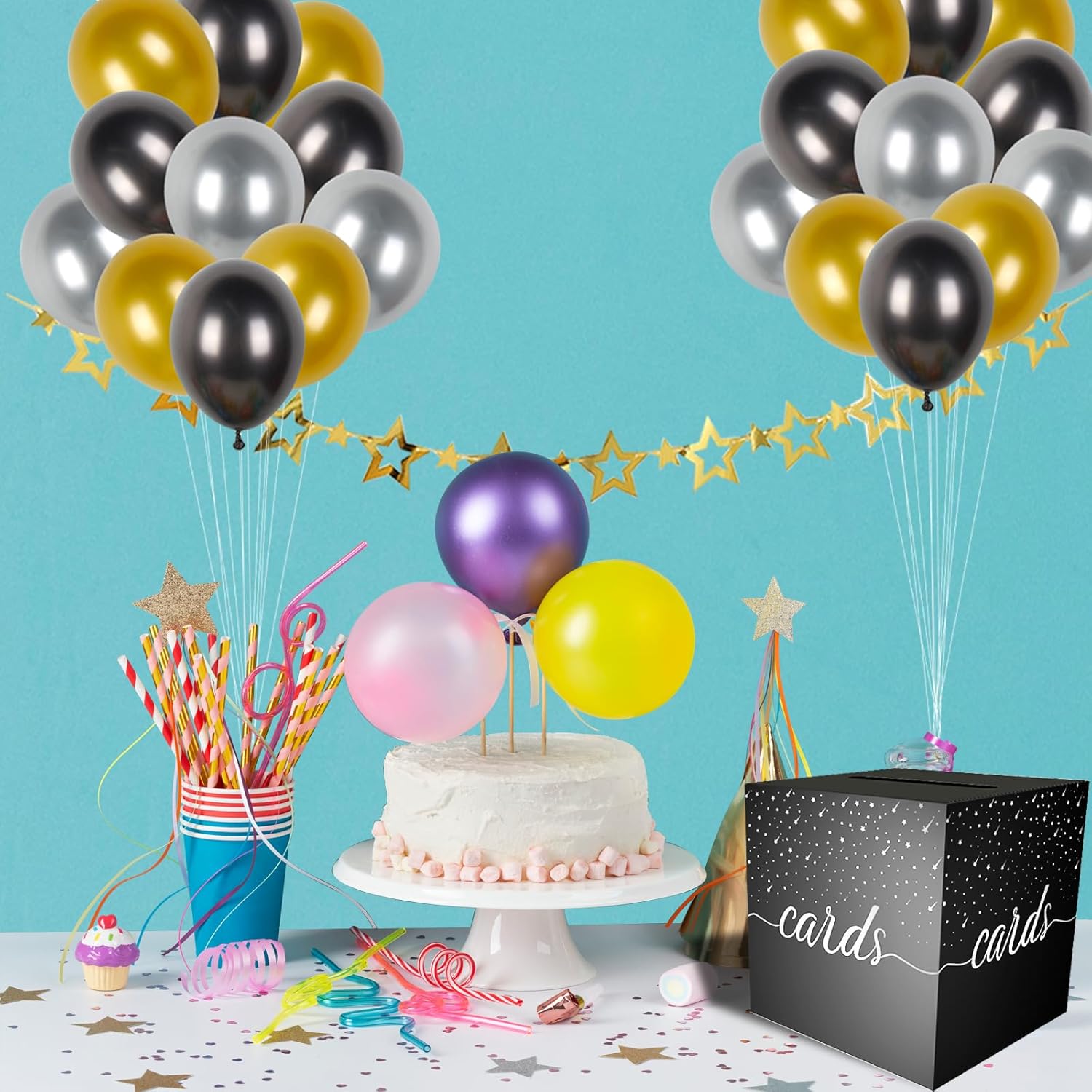 Elegant Gold Foil Black Card Gift Box for Weddings and Parties