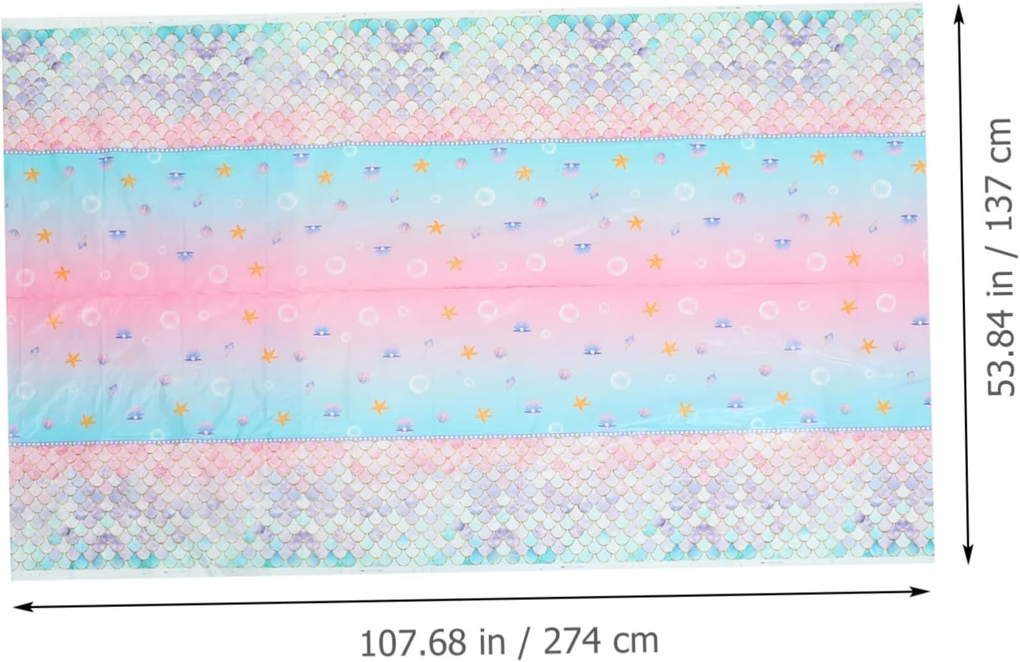 LIFKOME Mermaid Themed Disposable Tablecloth for Birthday Parties