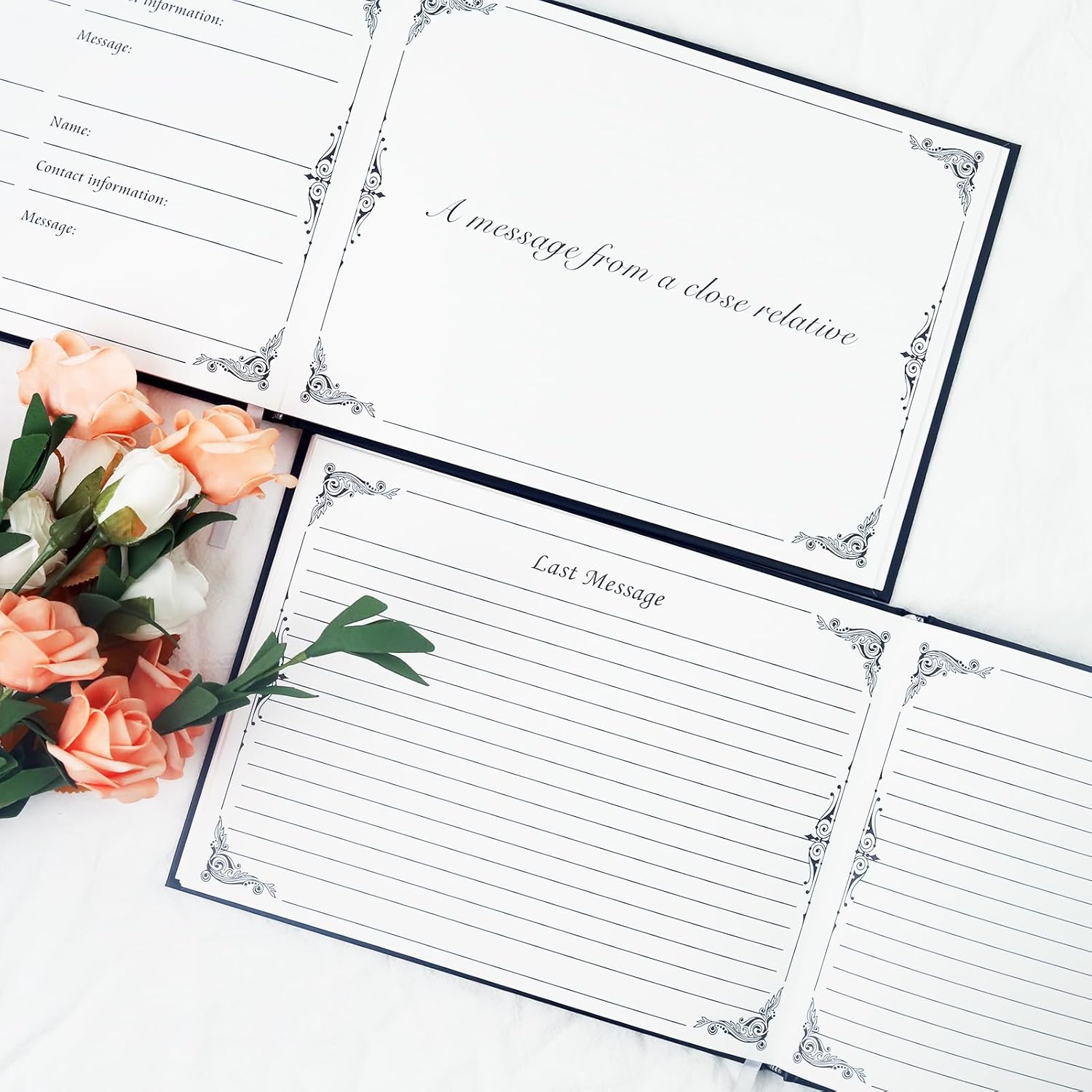 Black Heart Tree Funeral Guest Book 82 Pages