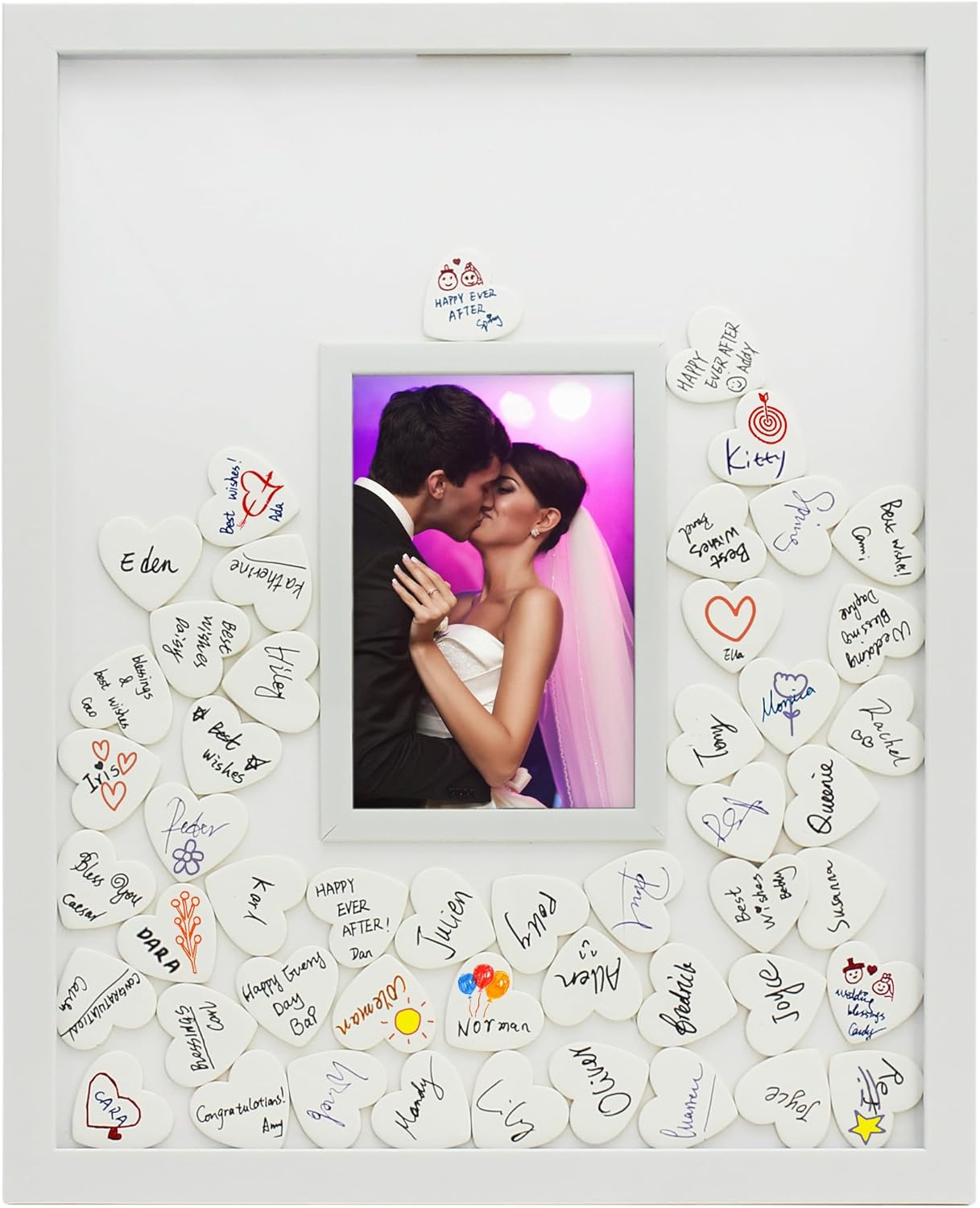 MIMOSA MOMENTS Autograph Picture Frame White 80 Hearts