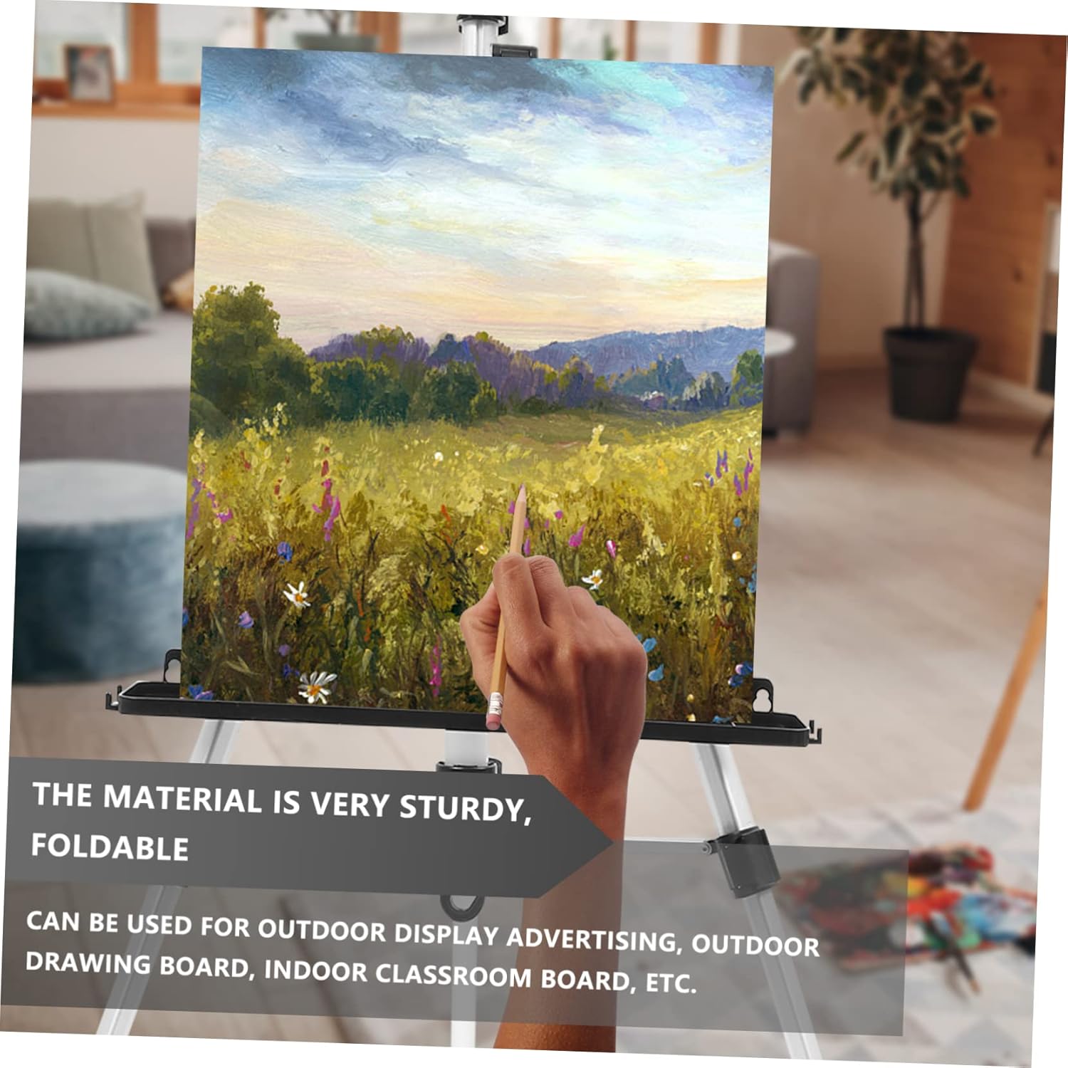 DOITOOL Foldable Adjustable Easel Stand With Tray for Artists