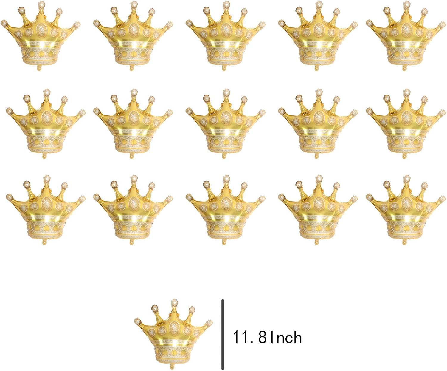 20Pcs Mini Crown Foil Balloons Gold Party Decorations