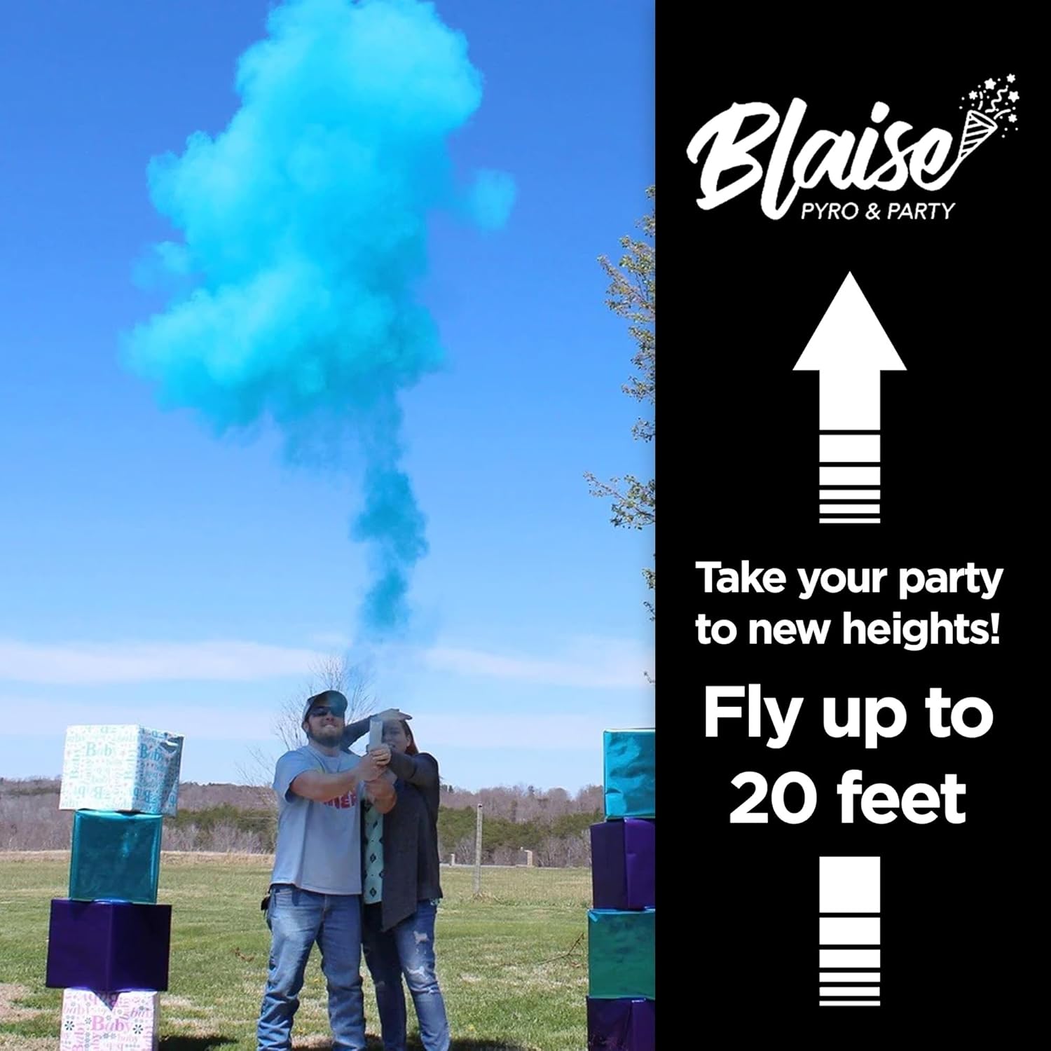 Blaise Pyro Party Blue Powder Poppers - 16 4 Pack for Celebrations