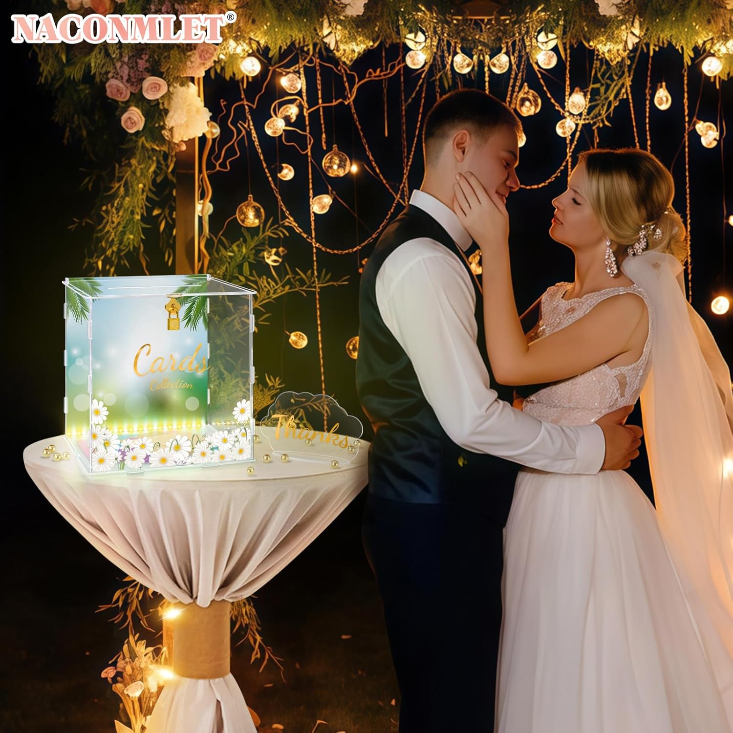 Naconmlet Card Box for Wedding and Party Events