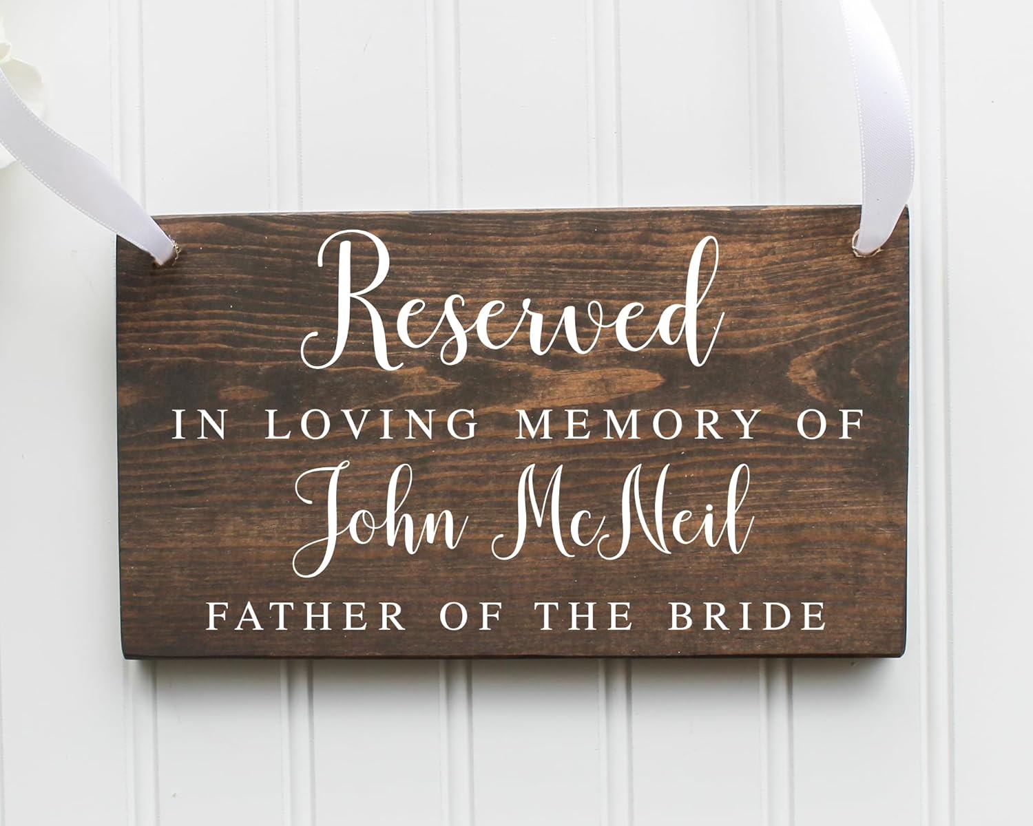 Personalized Reserved In Loving Memory Seat Sign - Solid Wood Custom Design