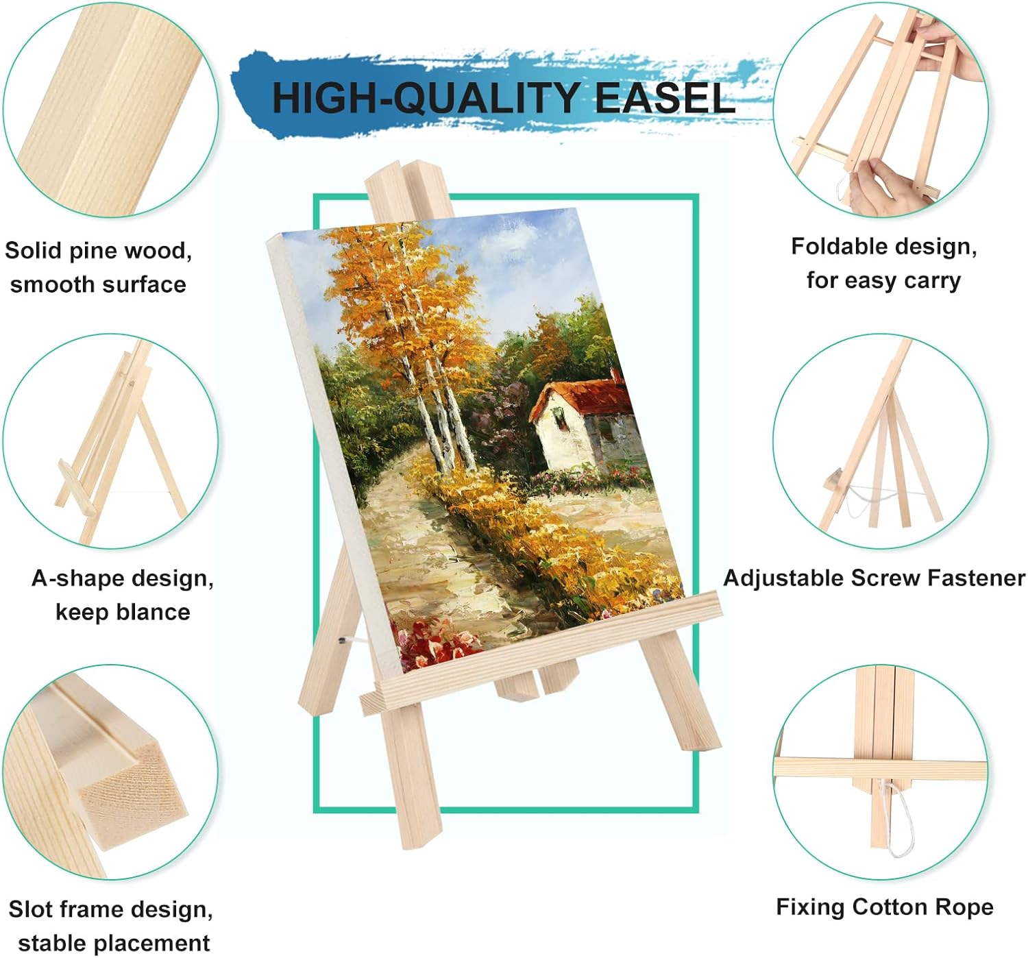 Kinlink 118 Inch Wood Easels Set of 12 Display and Painting Stand