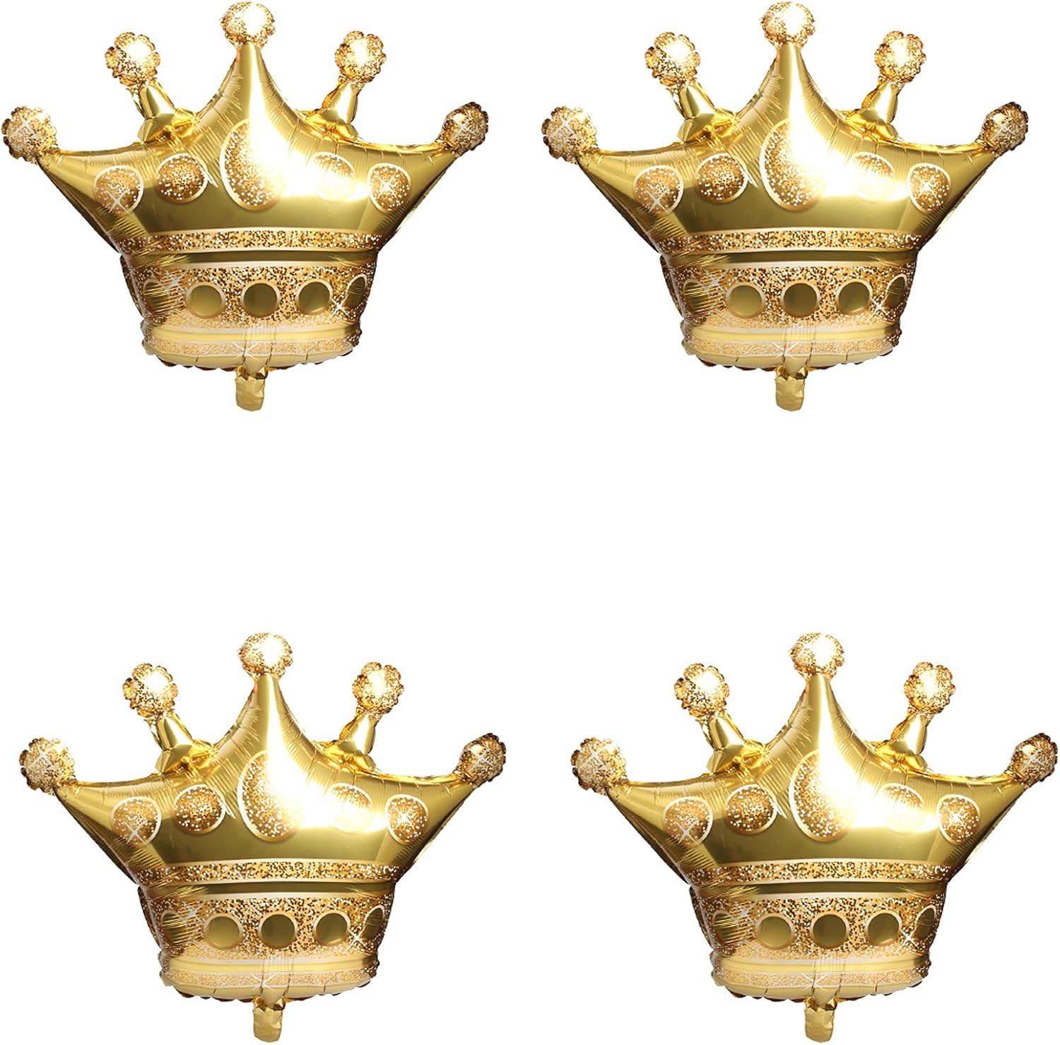 4Pcs Gold Crown Foil Balloons for Weddings and Parties