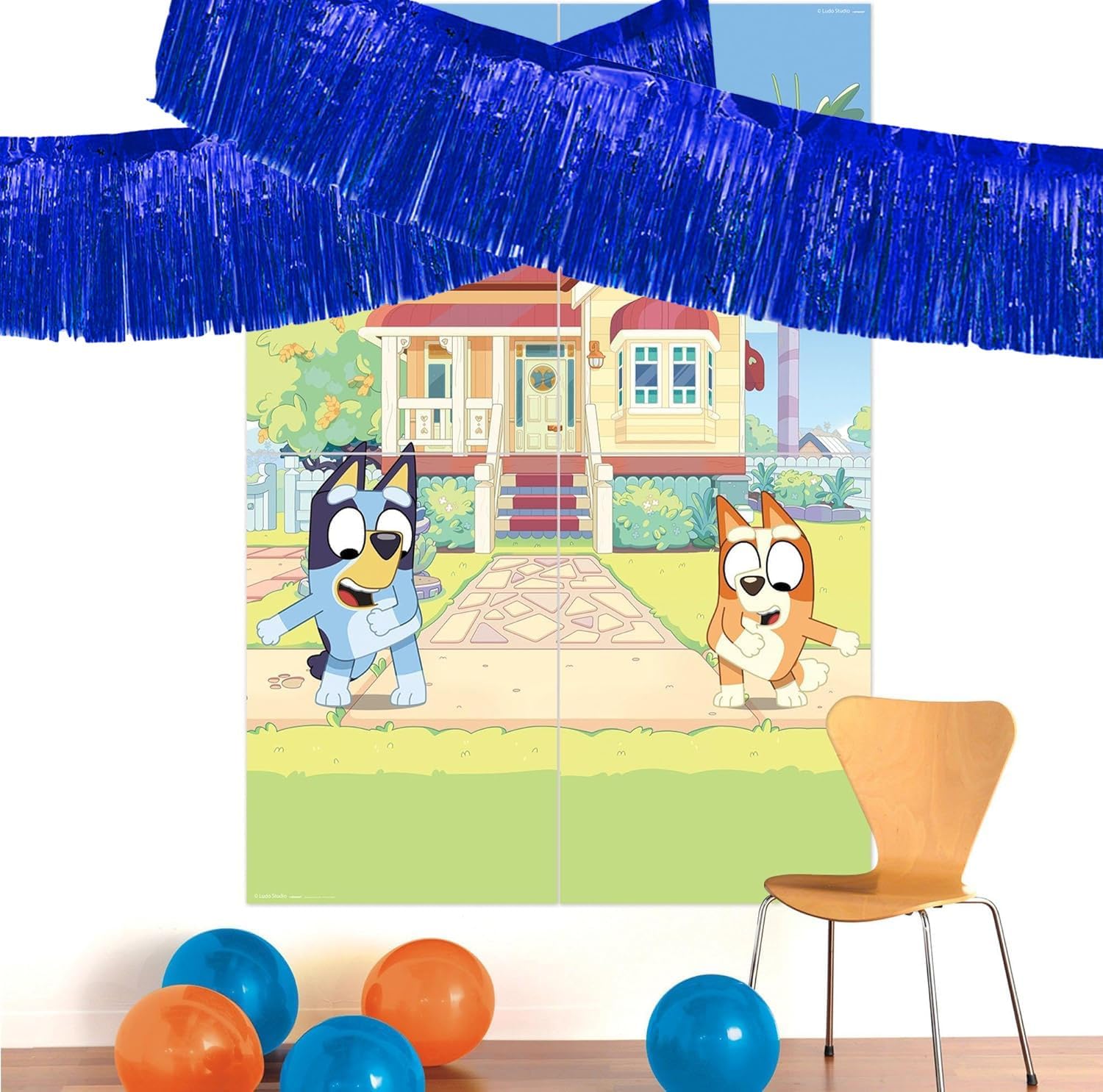 YESON Blue Parade Float Fringe Banners Garland 4 Pack