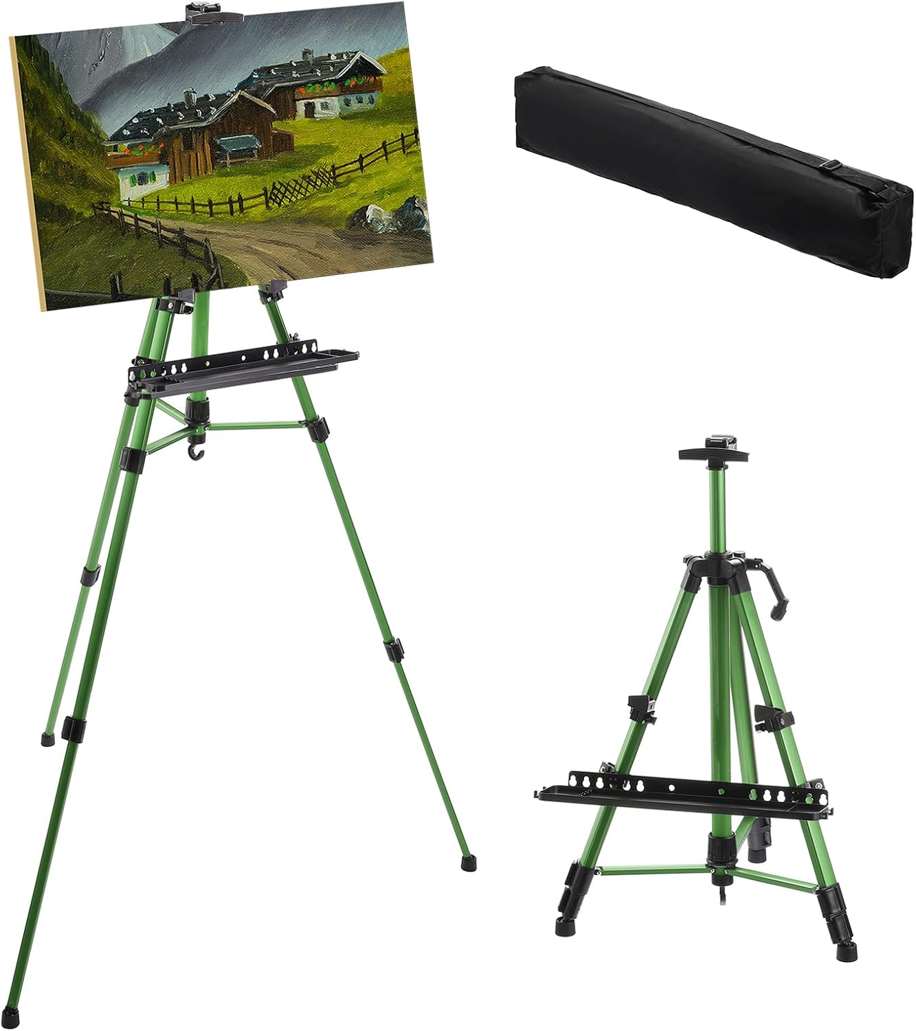 PATIKIL Artist Easel Stand with Detachable Tray Green Adjustable Height 20-61 Inch