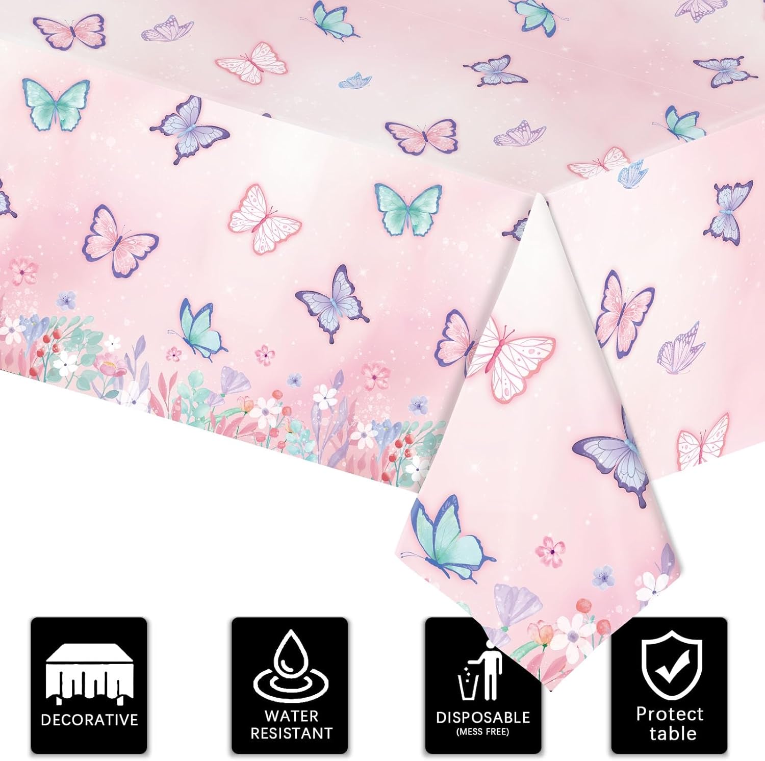 Butterfly Tablecloths 3 pcs 54x108 Inches