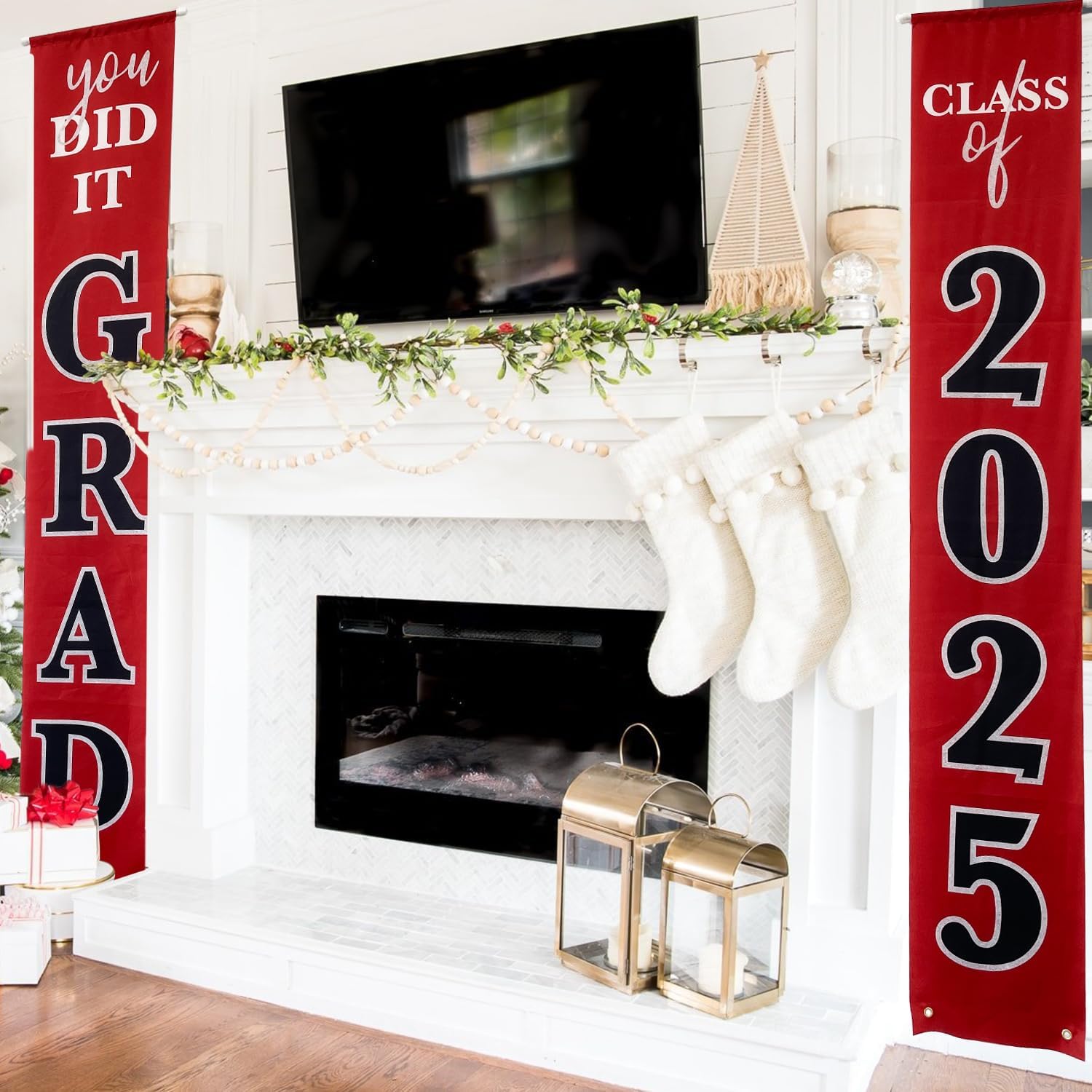 Class of 2025 Graduation Banner Black Gold