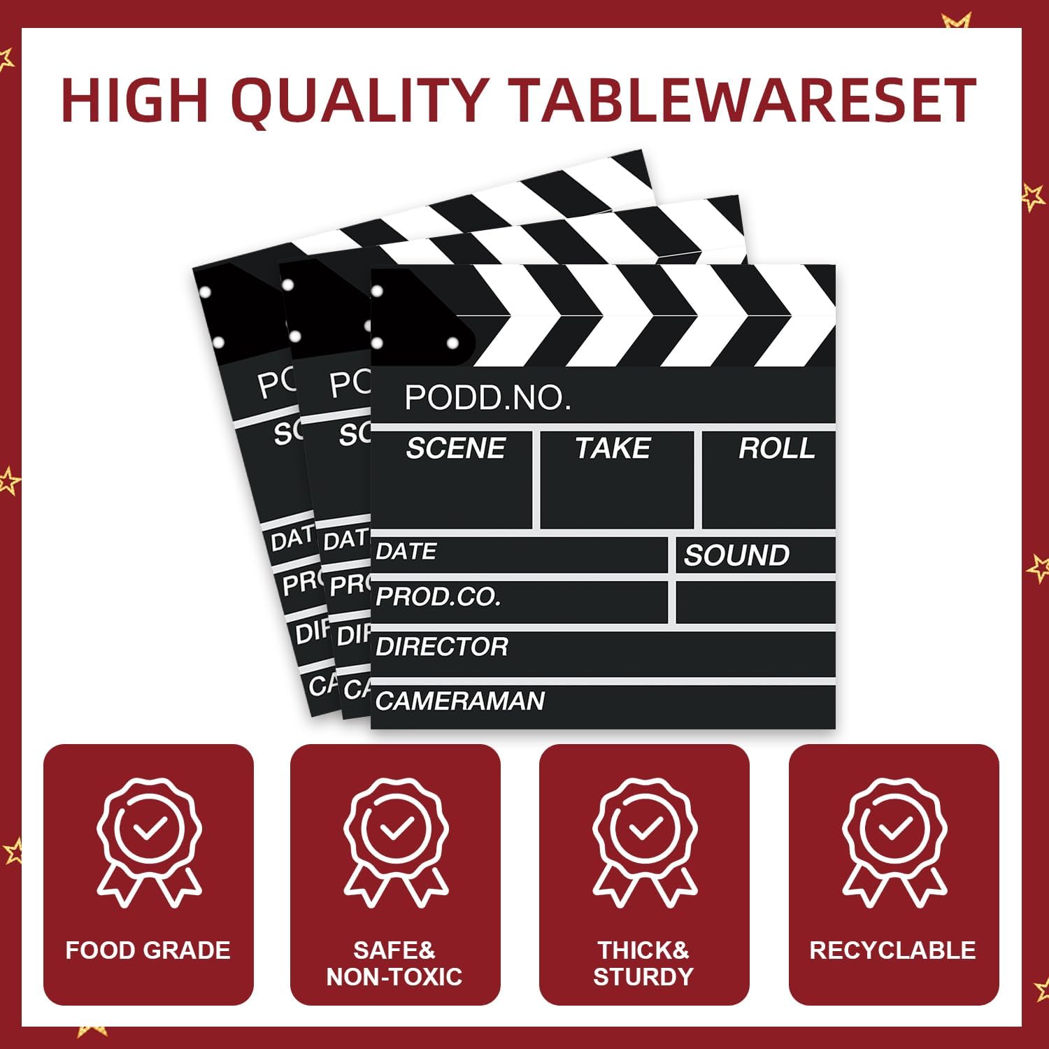 141 Pcs Movie Night Dinnerware Set for 20 Guests