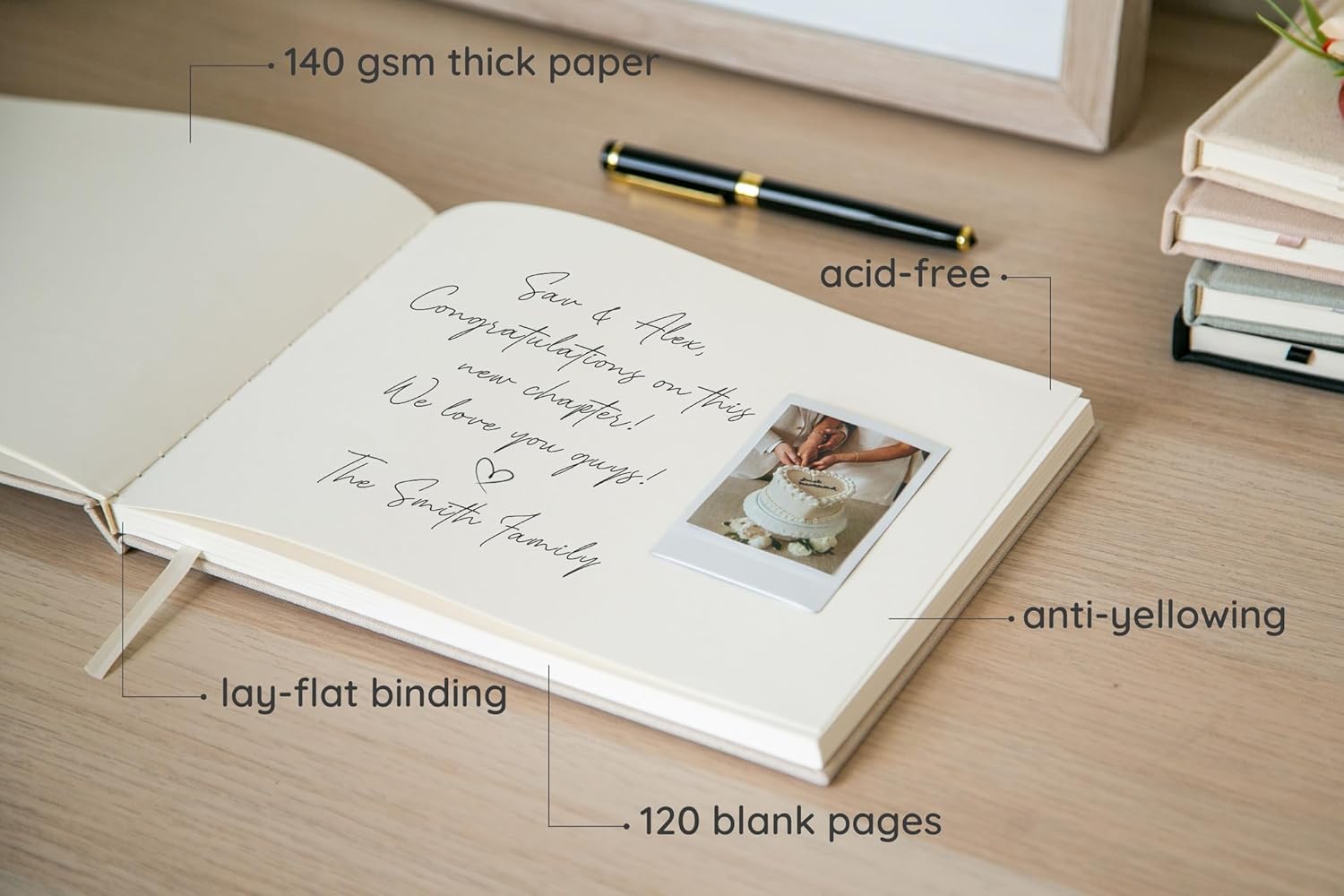 Personalized Linen Guest Book for Wedding Ceremony