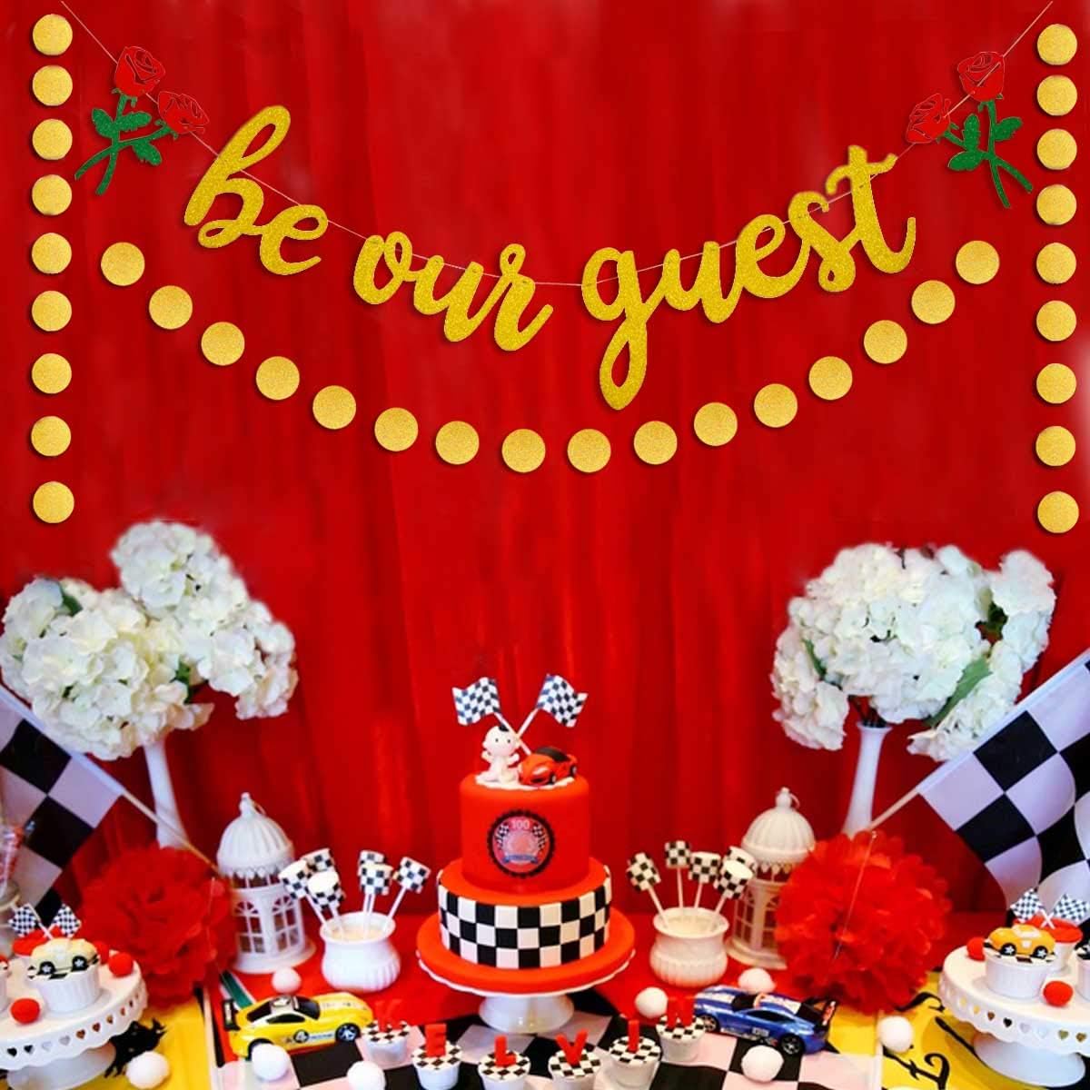 Be Our Guest Gold Sign Banner - Party Decoration