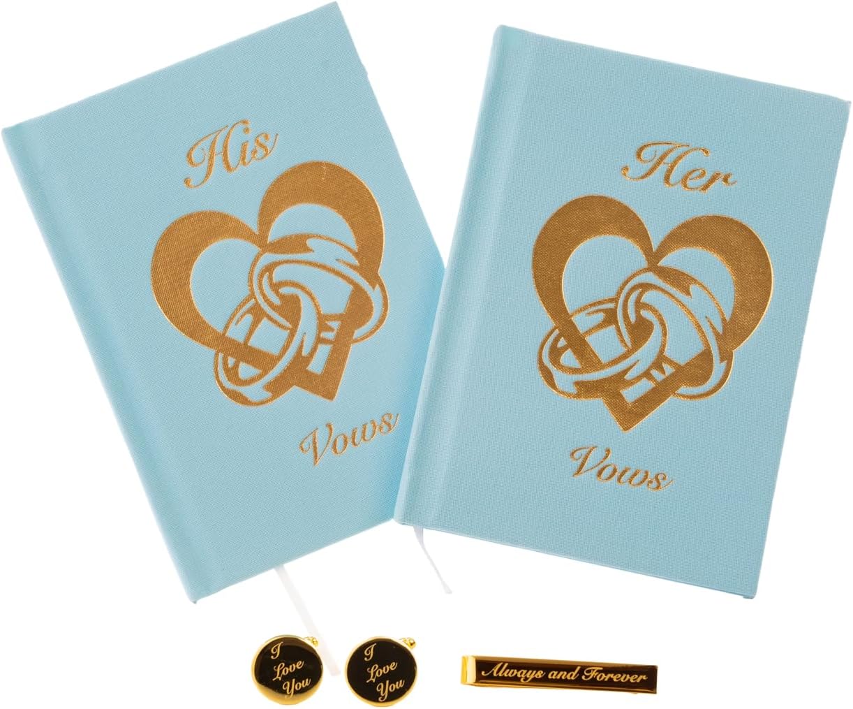 IMPRESS Vow Books His and Hers Wedding Linen Foil Stamped