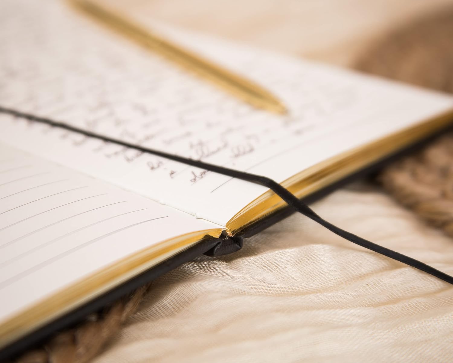 Modern Minimalist Black Gold Embossed Officiant Book